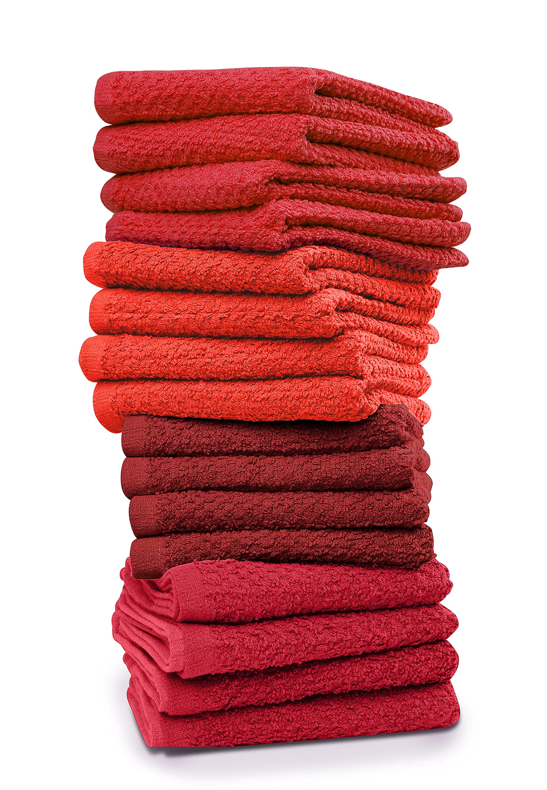 Tukasa Linens 16 Pack Cotton Washcloths For Body And Face, 12X12 Inches, Pack Of 16, Multipurpose And Lightweight Wash Clothes F