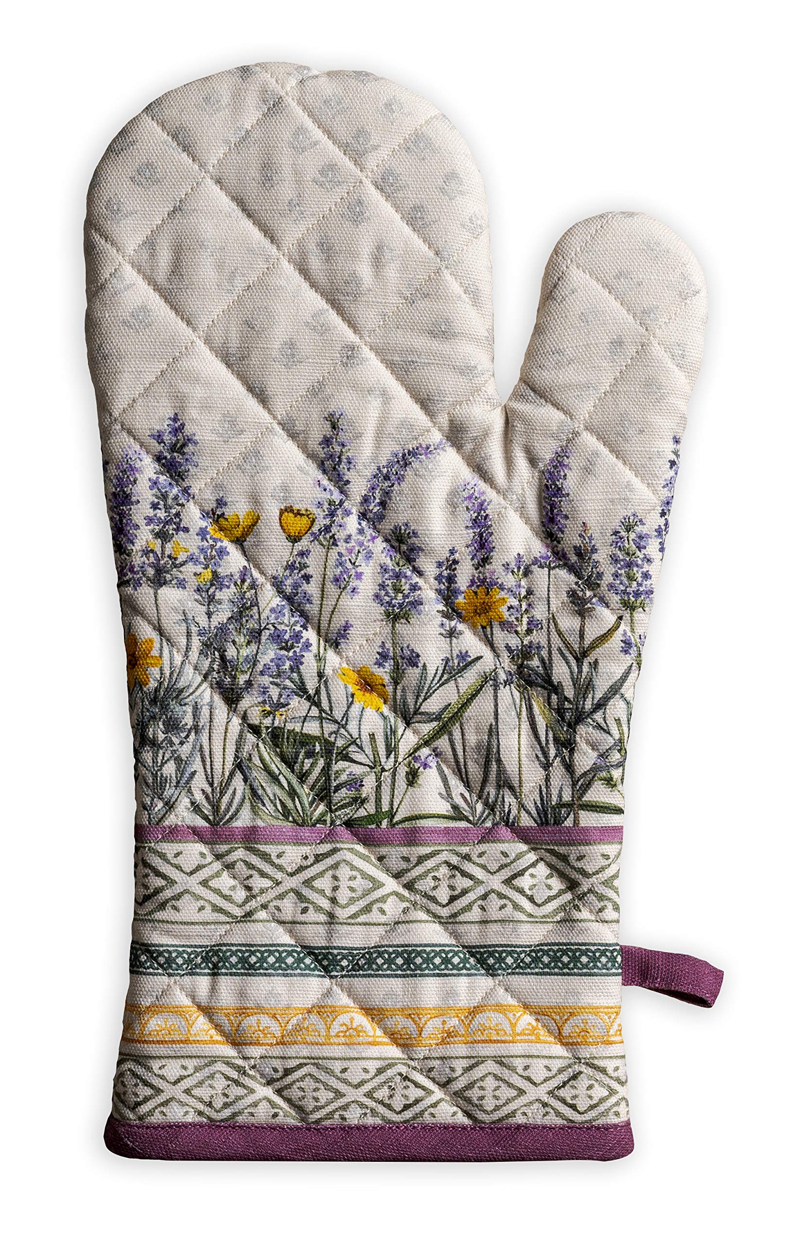 Maison D' Hermine Oven Gloves 100% Cotton Oven Mitt Heat Resistant Cooking Gloves With Loop For Gifts, Baking Microwave, Handlin