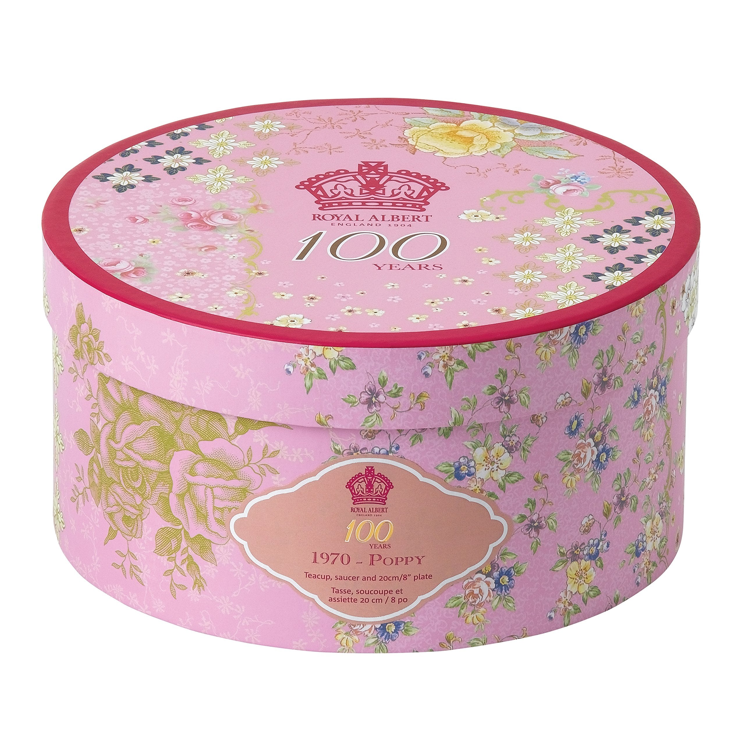 Royal Albert 100 Years 1970 3-Piece Set (Teacup, Saucer & Plate 8'')