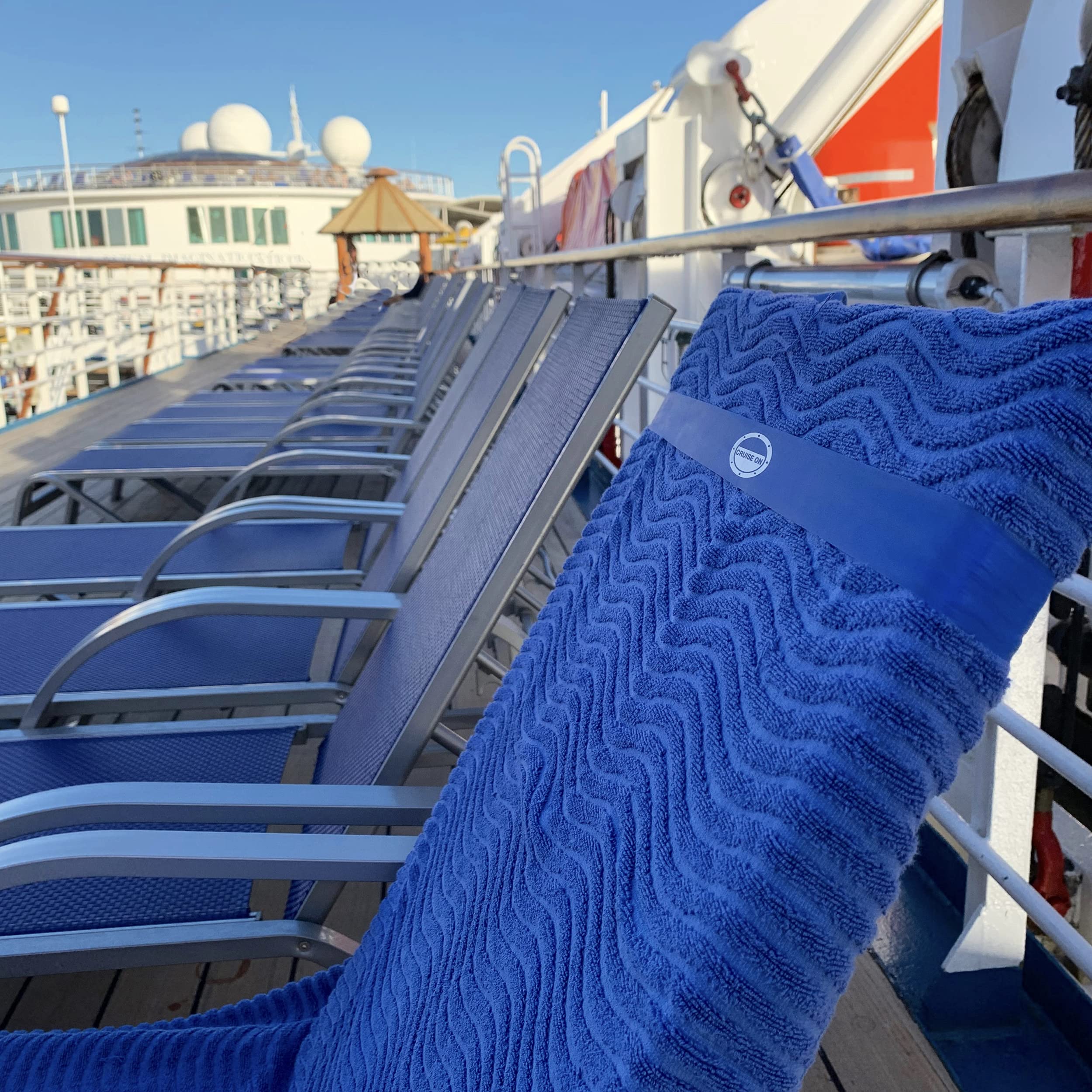 Towel Bands (4 Pack) - The Better Towel Chair Clips Option for Beach  Pool & Cruise Chairs