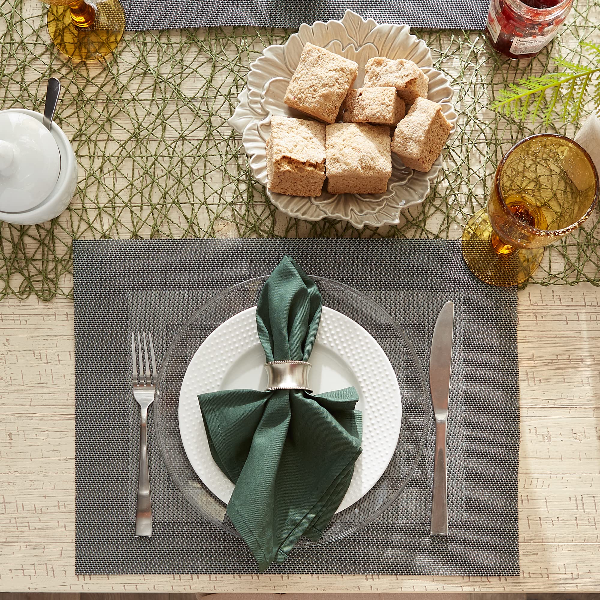 DII Gray Pvc Doubleframe Placemat (Set of 6)