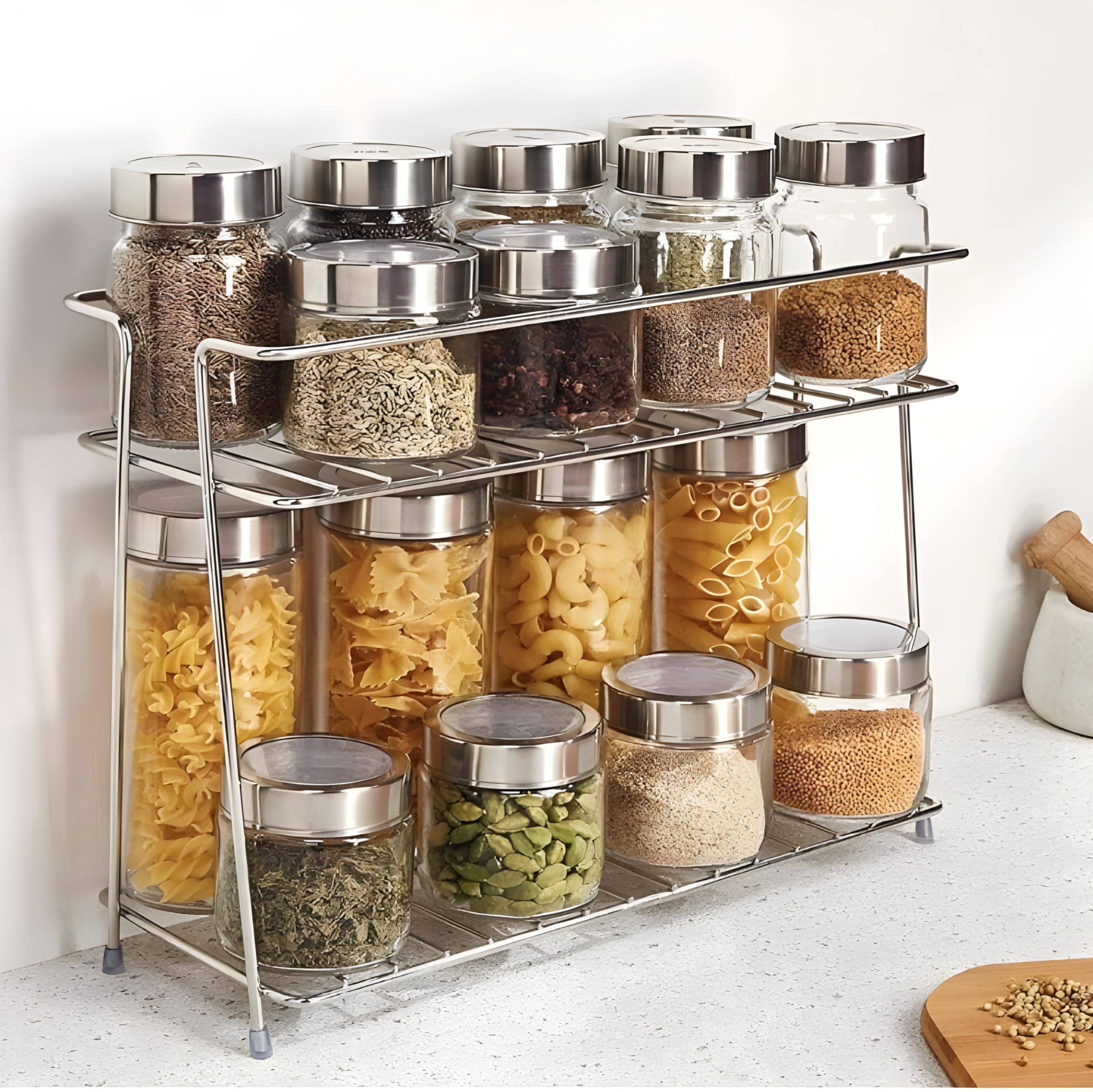 Gridkitchen Spice Rack Big Spice Container, Silver, Pack Of 1