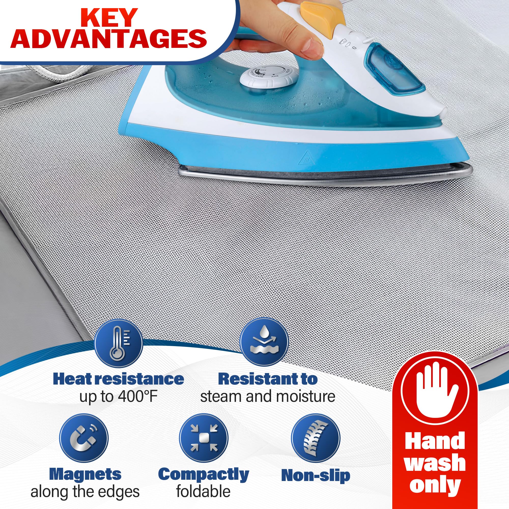 Ironing Board Pad With Silicone Pad - Iron Board Silicone Heat Resistant Mat Flat Iron Mat Ironing Blanket Portable Ironing Boar