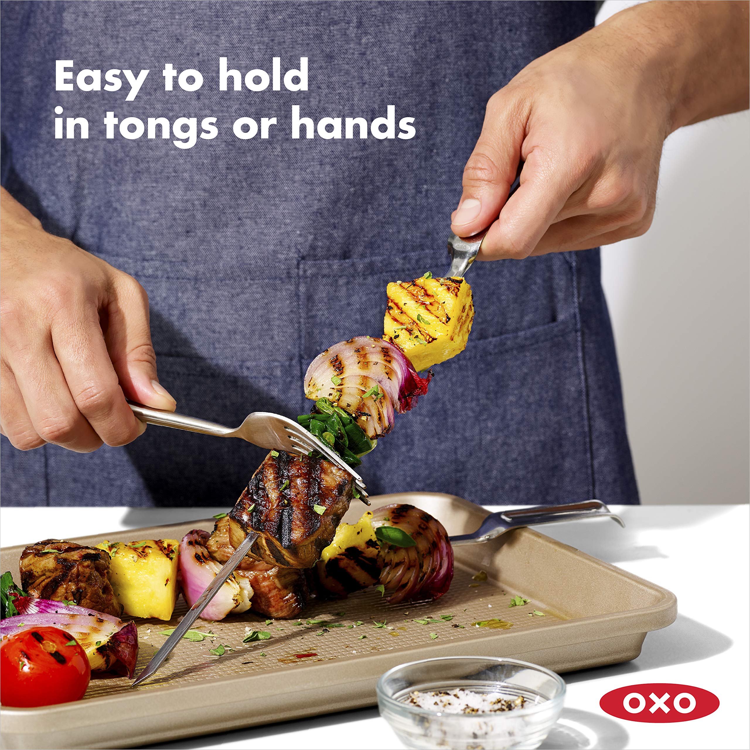 Oxo Good Grips Grilling Tools, Stainless Steel Grilling Skewers - Set Of 6