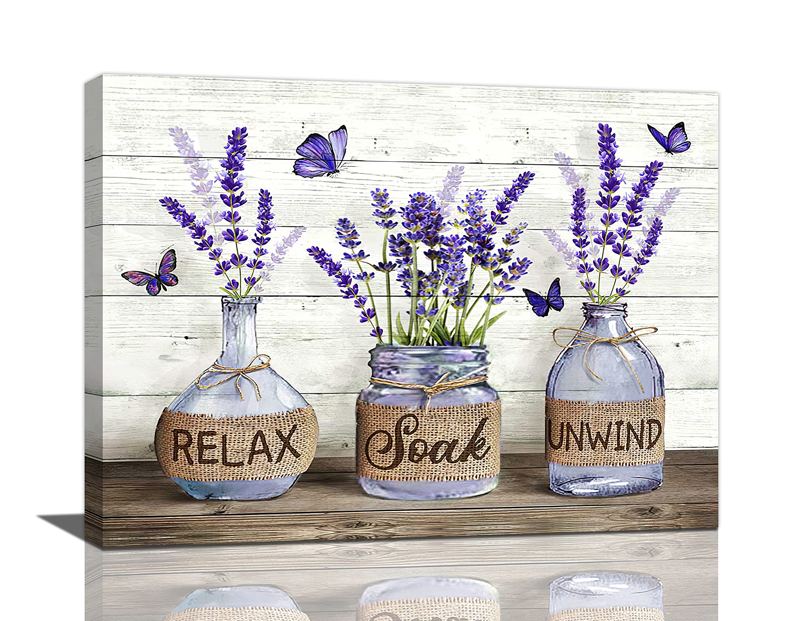 Farmhouse Bathroom Decor Wall Art Purple Lavender Bathroom Pictures For Wall Rustic Country Bathroom Canvas Prints Bathroom Sign