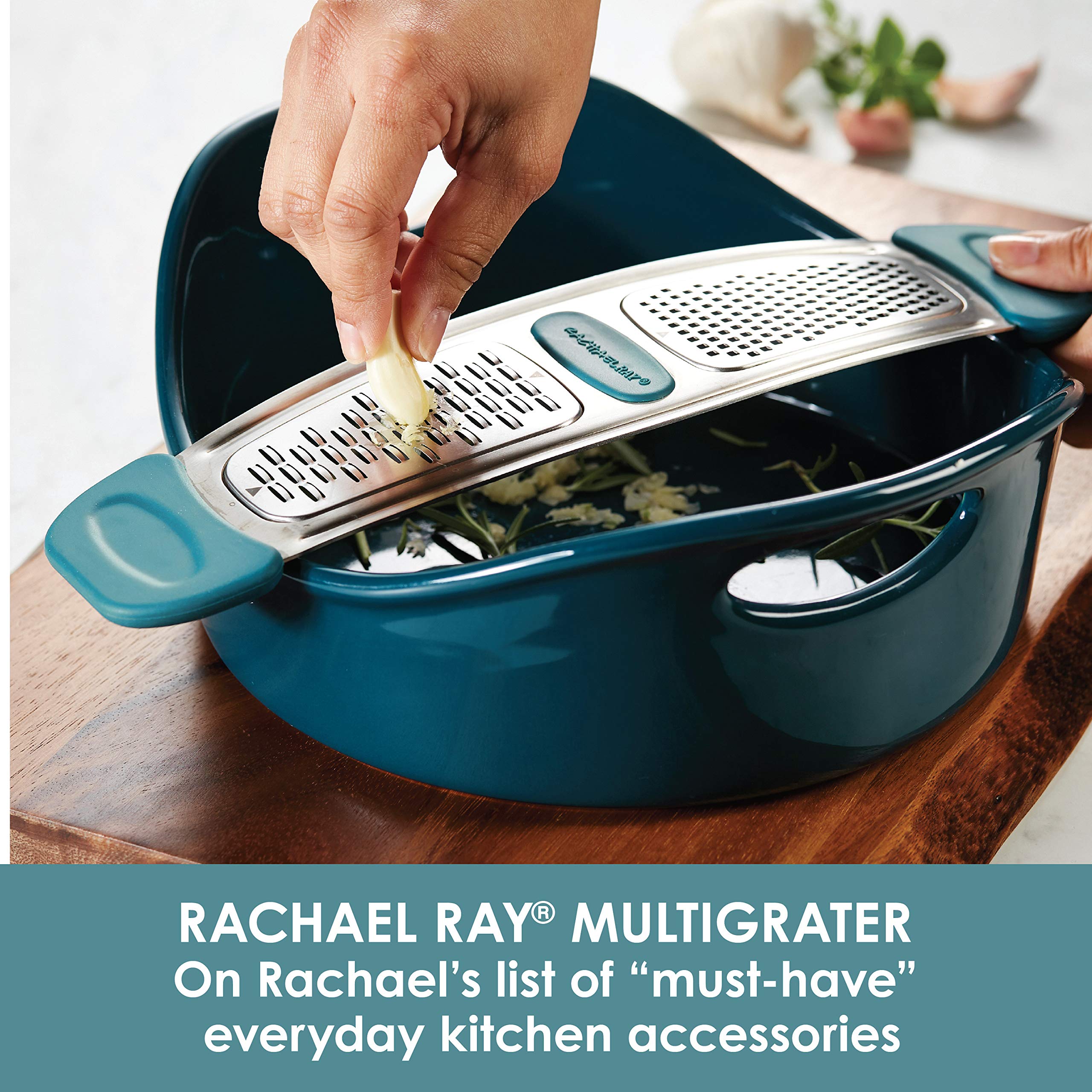 Rachael Ray 47901 Multi Stainless Steel Grater, Agave Blue,Small