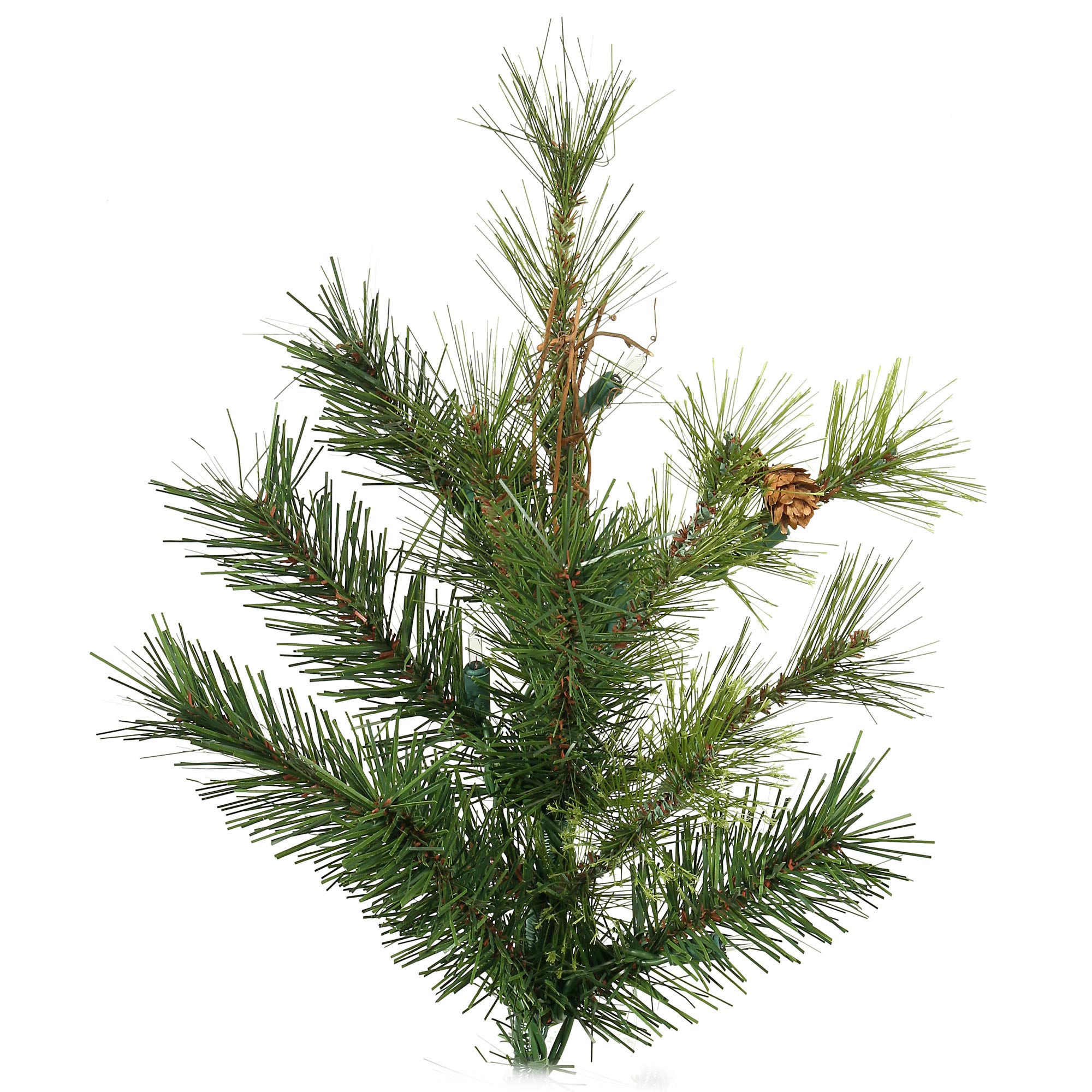 Vickerman 9' Mixed Country Pine Slim Artificial Christmas Tree, Unlit - Faux Christmas Tree - Seasonal Indoor Home Decor