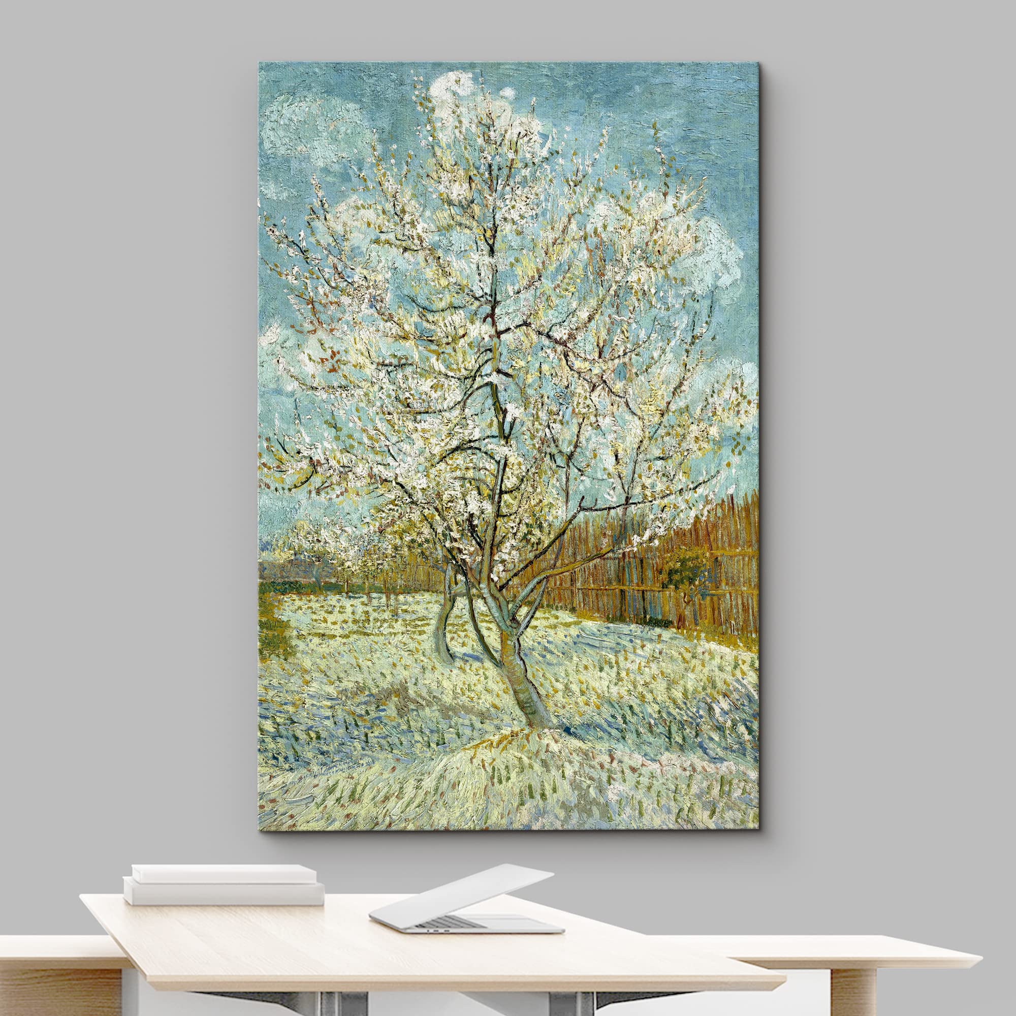 Wall26 The Pink Peach Tree By Vincent Van Gogh - Canvas Print Wall Art Famous Oil Painting Reproduction - 24'' X 36''