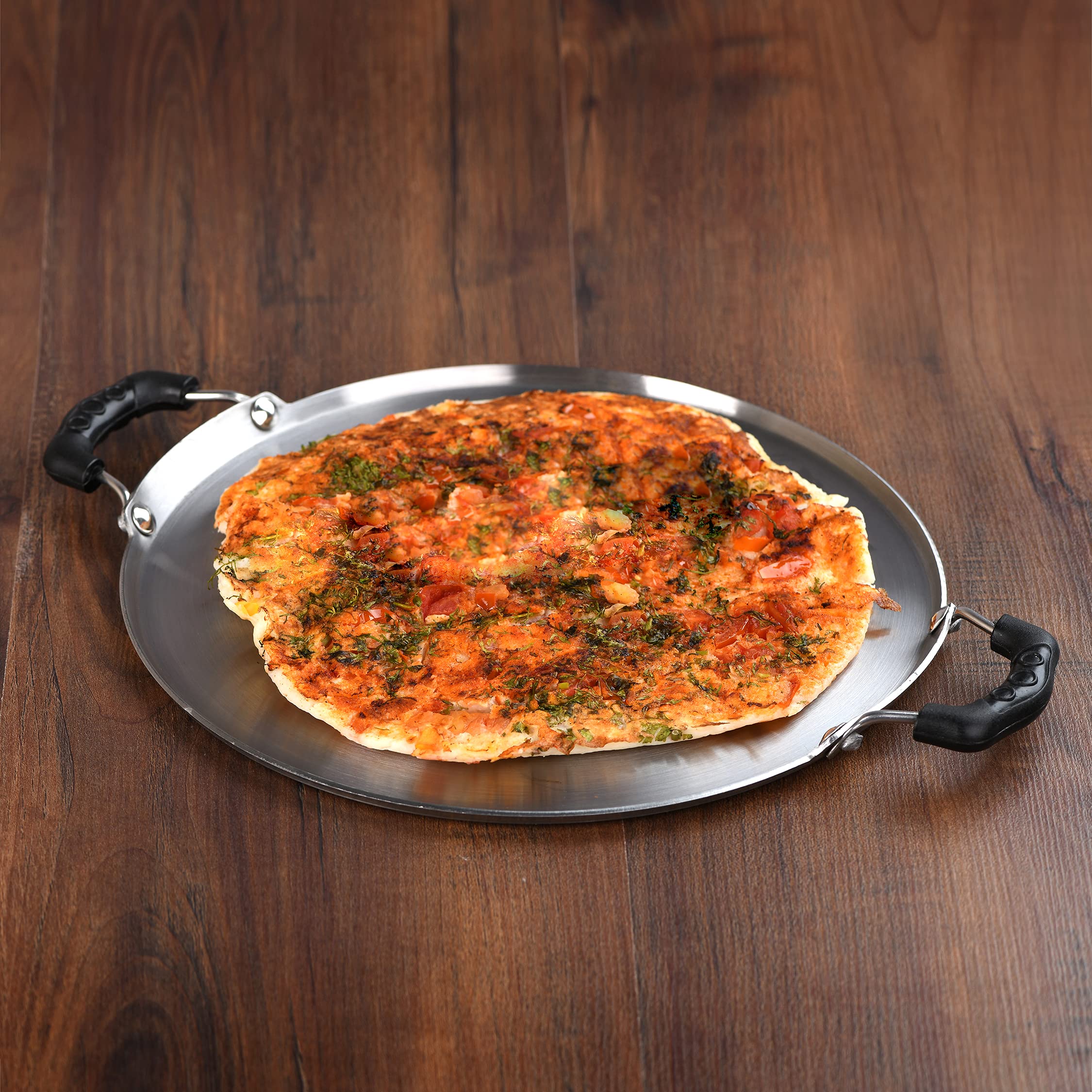 Sumeet Pre Seasoned 2.5Mm Thick Iron Dosa Tawa With Double Side Handle (27.4Cm)