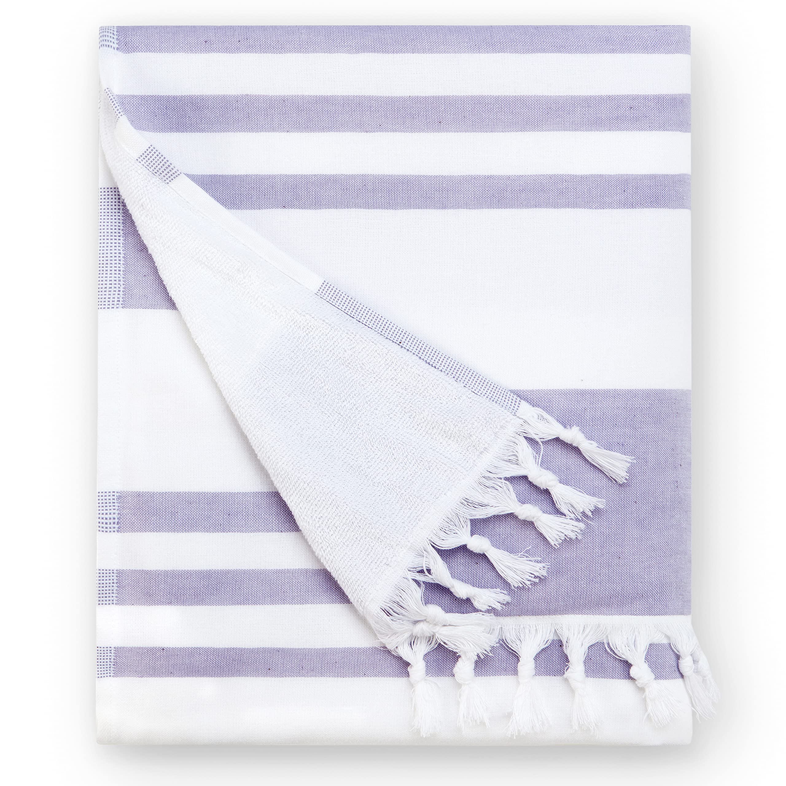 Laguna Beach Textile Co. Soft Turkish Fouta Beach Towel - Lavender Purple, 400 Gsm