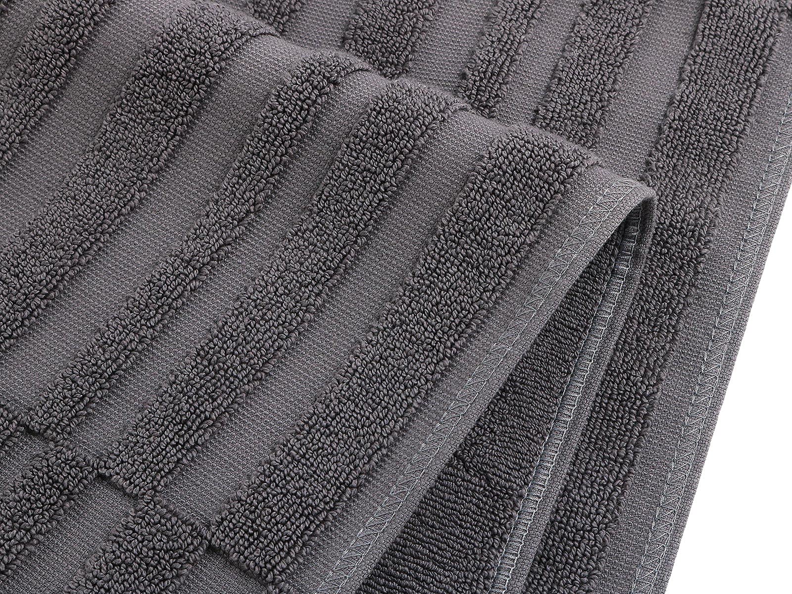 SEMAXE Bath Mats Rugs Floor Towel Sets 100% Cotton Absorbent Hotel SPA Shower Mat  Machine Washable Fade Resistant Bathtub Mat Grey Bath Rug 950GSM 2 Pack