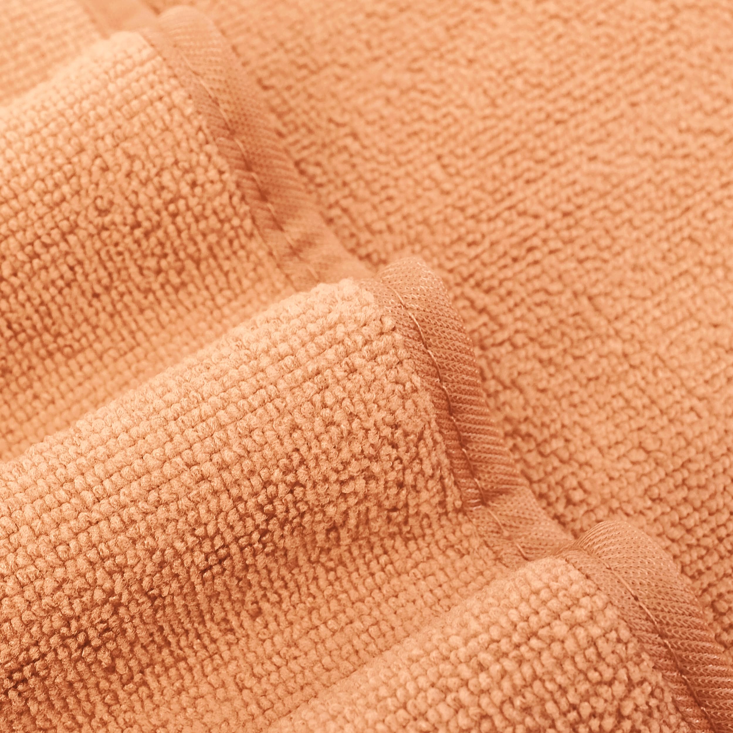 Polyte Oversize, 60 X 30 In., Quick Dry Lint Free Microfiber Bath Towel Set, 6 Piece (Orange)