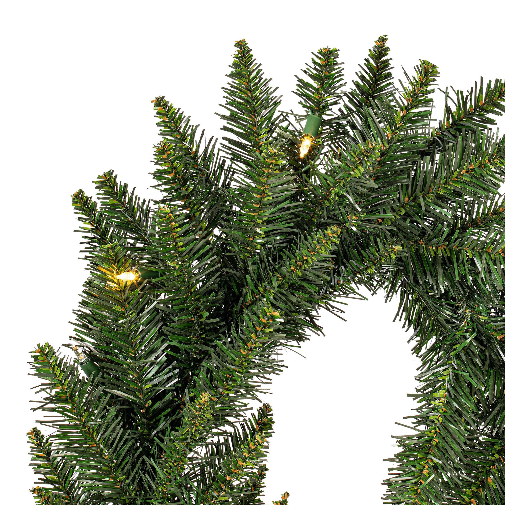 Vickerman 50'x 12 Pre-Lit Camdon Fir Artificial Christmas Garland with 400 Warm White LED Lights and 1332 PVC Tips - Indoor or O