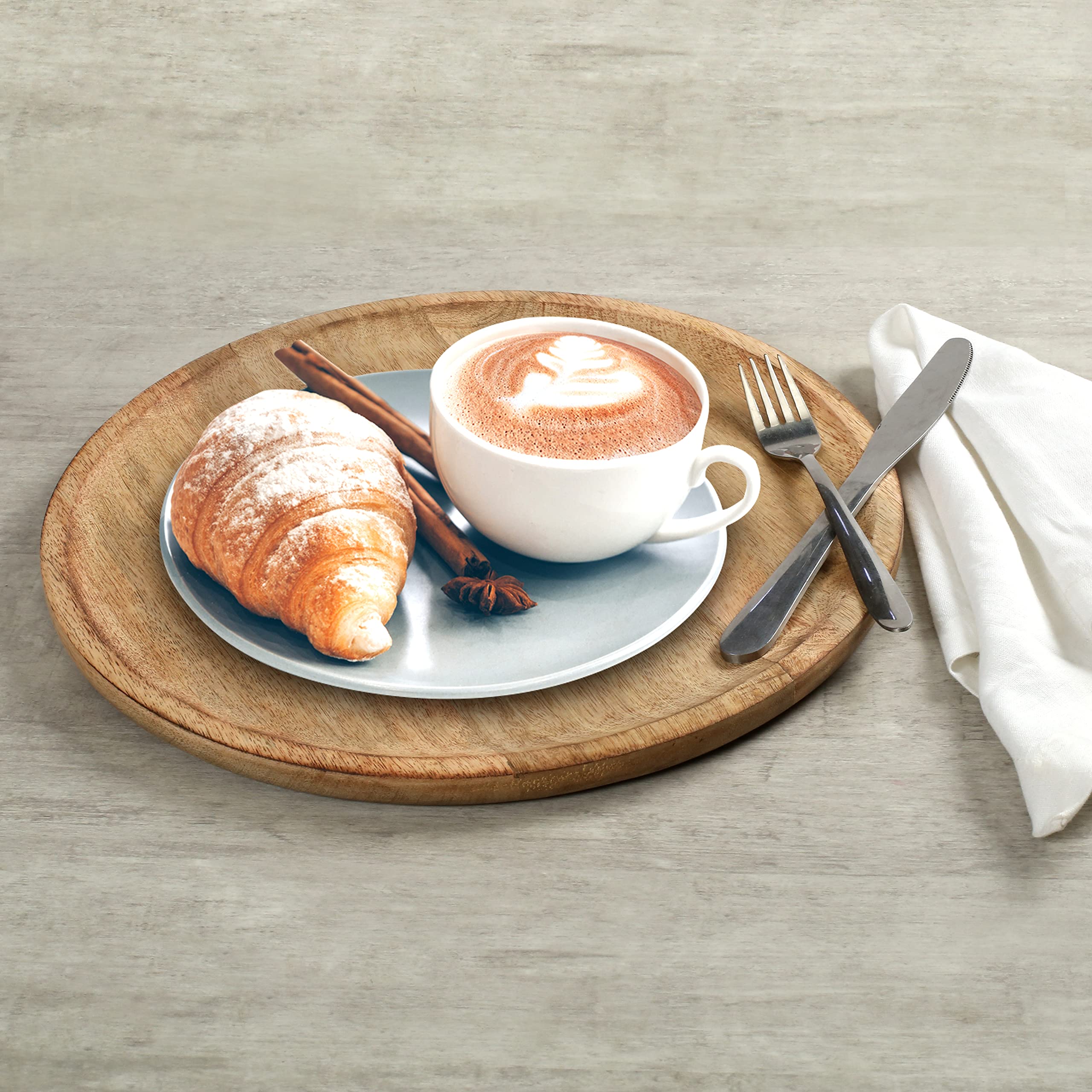 Light & Pro Wooden Charger Plates, Round Natural Wood Centerpiece Tableware Service Plate For Salad, Sandwiches, Burgers, Dinner