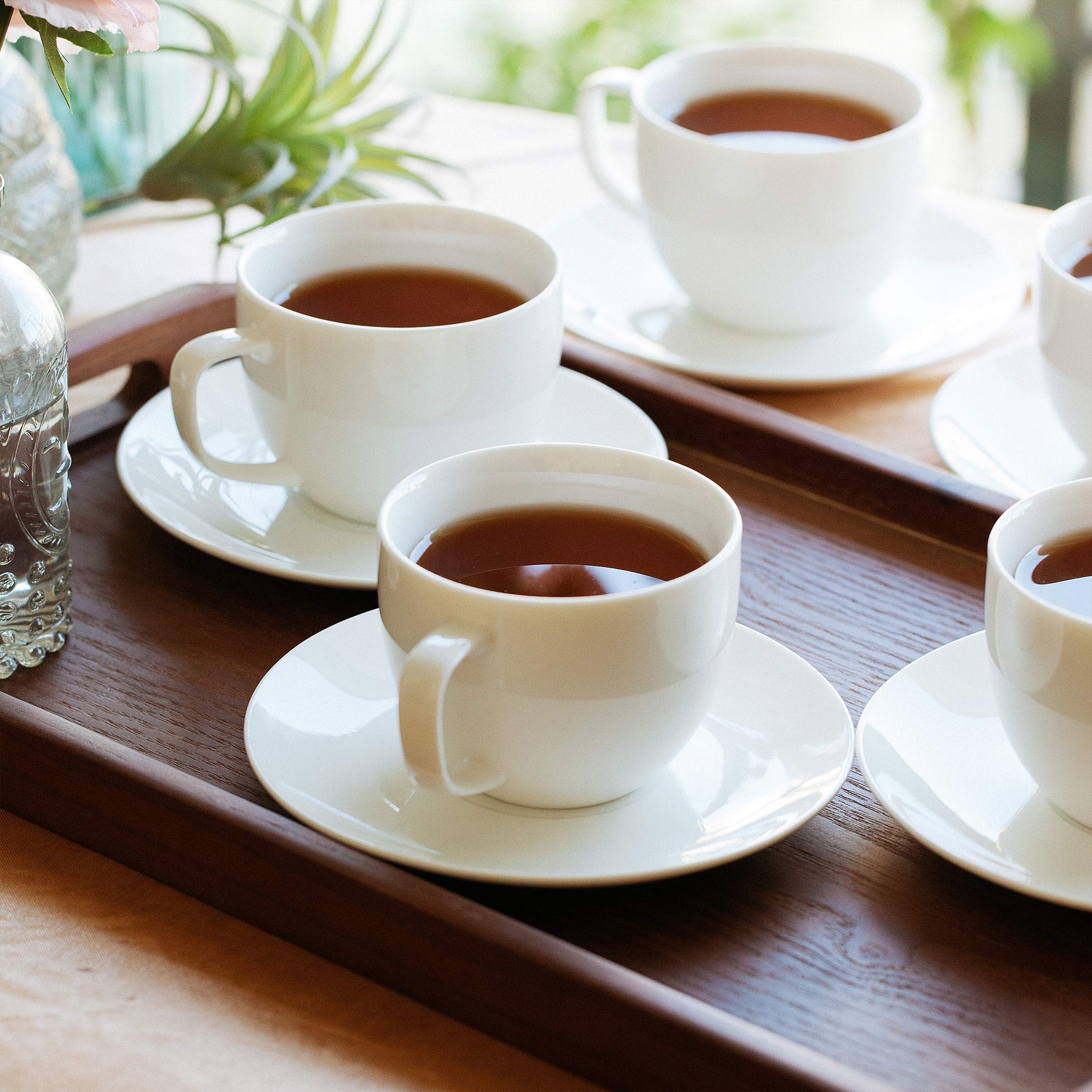Btat- Tea Cups, Tea Cups And Saucers Set Of 6, 7Oz, Porcelain Tea Set, Cappuccino Cups, Latte Cups, Tea Set For Adults, Porcelai