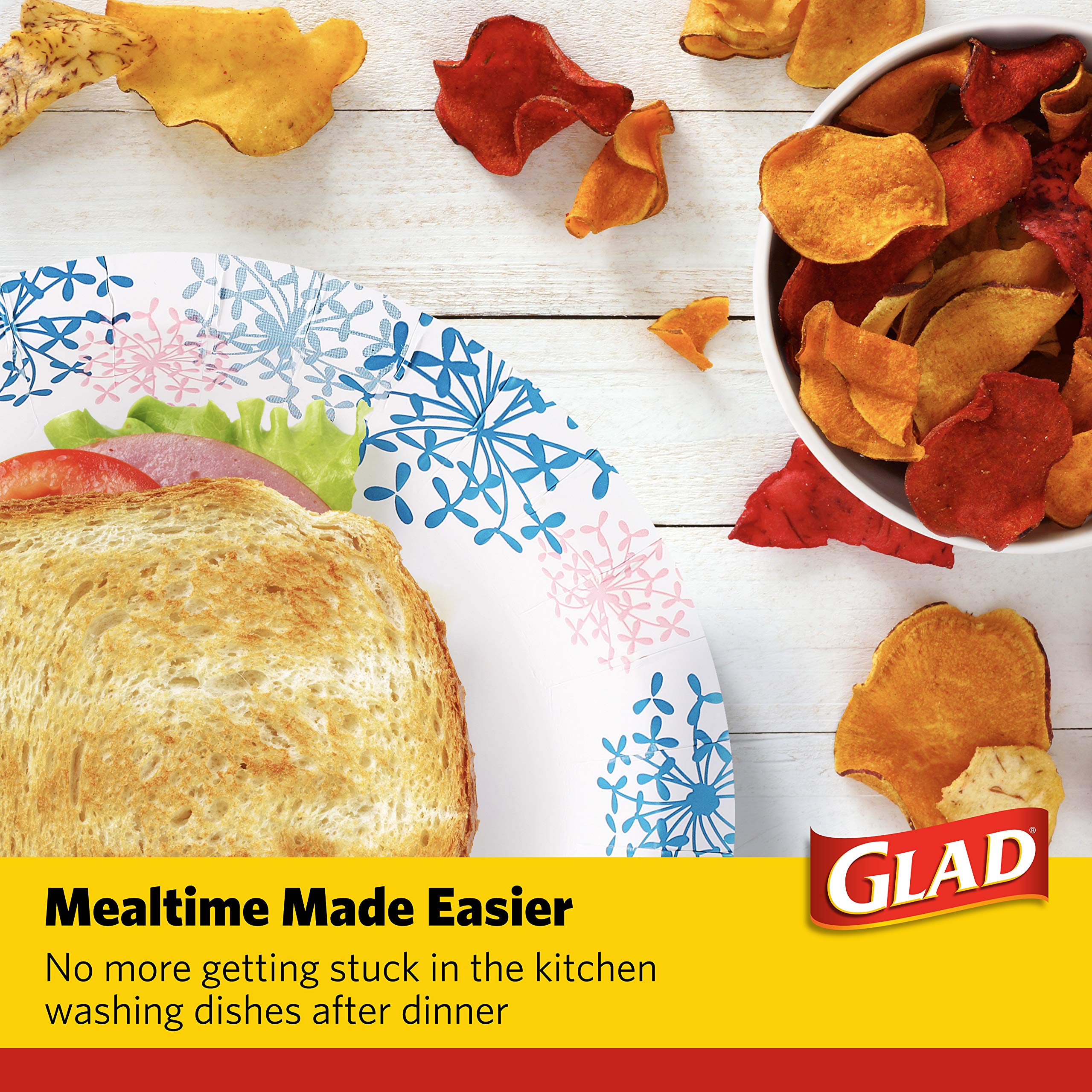 Glad Round Disposable Paper Plates For All Occasions | New & Improved Quality