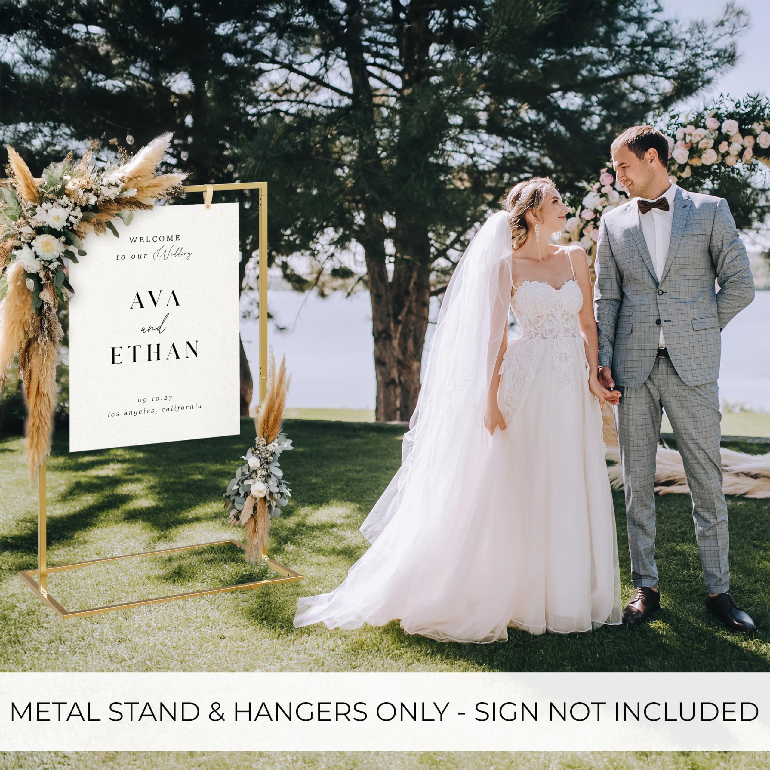 Elegant Wedding Welcome Sign Stand - Sturdy Welcome to Our Wedding Sign Holder for Seating Charts & Event Decor - A Beautiful Br