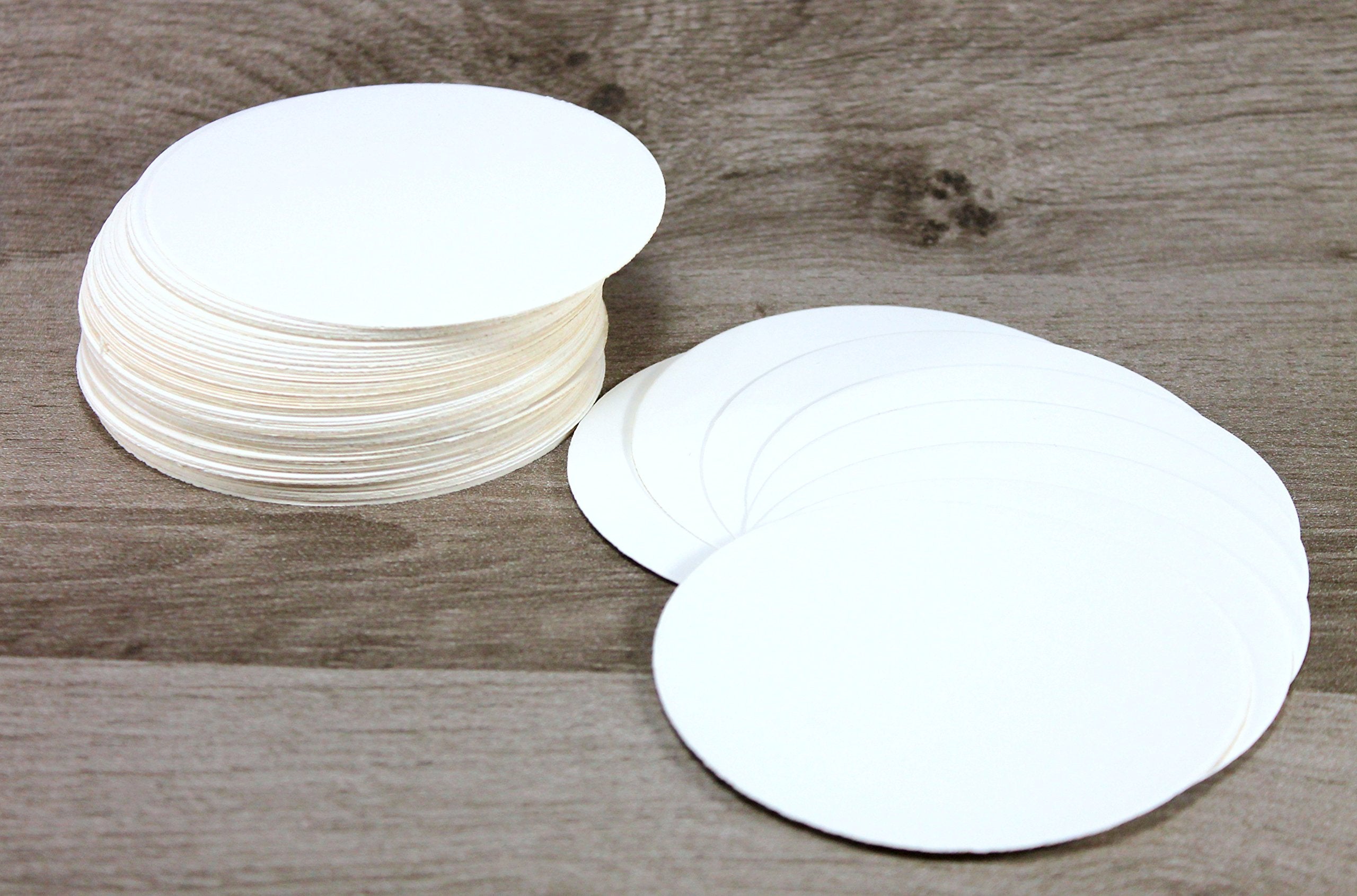 Esplanade Disposable Paper Coasters - Use And Throw Reversible Round Paper Coasters - Set Of 100 - White