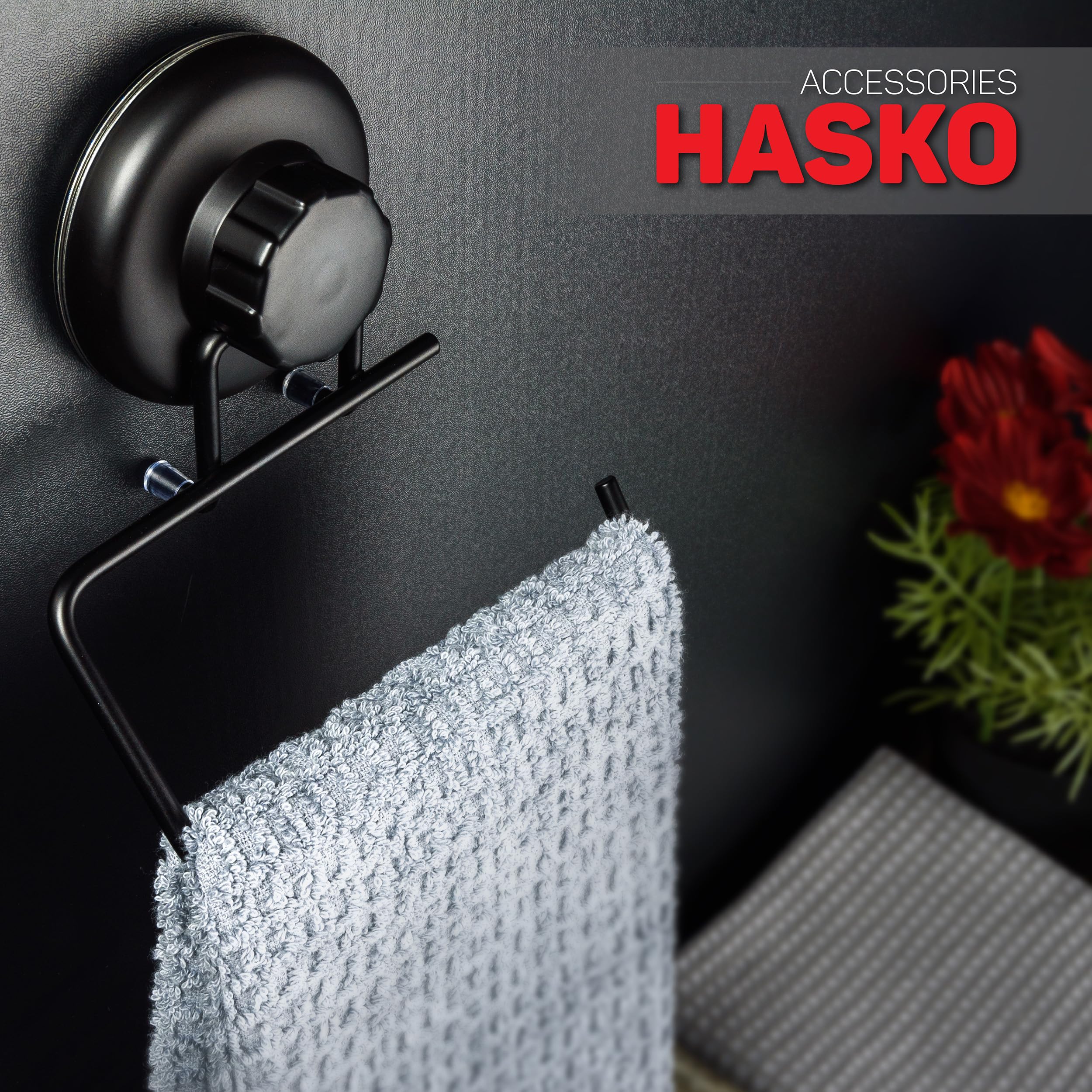 Hasko Accessories - Powerful Vacuum Suction Cup Toilet Paper Holder - Wall Mount No Drilling Bathroom Stainless Steel Tissue Rol