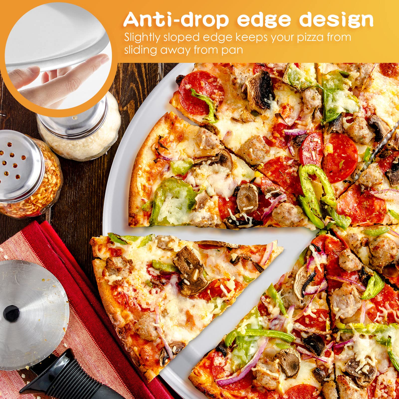 12 Pieces Pizza Pan Bulk Restaurant Aluminum Pizza Pan Set Round Pizza Pie Cake Plate Rust Free Pizza Pie Cake Tray For Oven Bak
