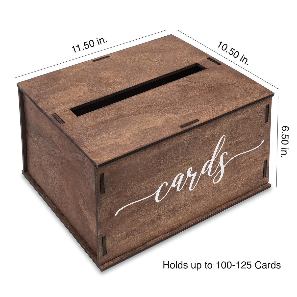 Wooden Wedding Card Box with Slot & Lid | Graduation Card Box | Rustic ...