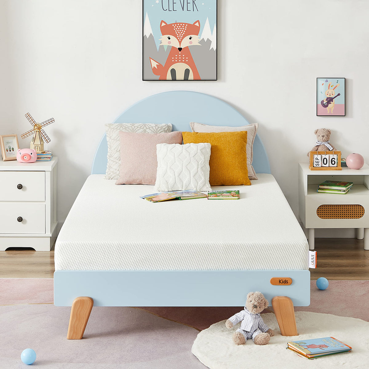 Ouui Twin Mattress, 5 Inch Green Tea Cooling Gel Memory Foam Mattress In A Box For Kids Medium Firm Twin Bed Mattress For Bunk B