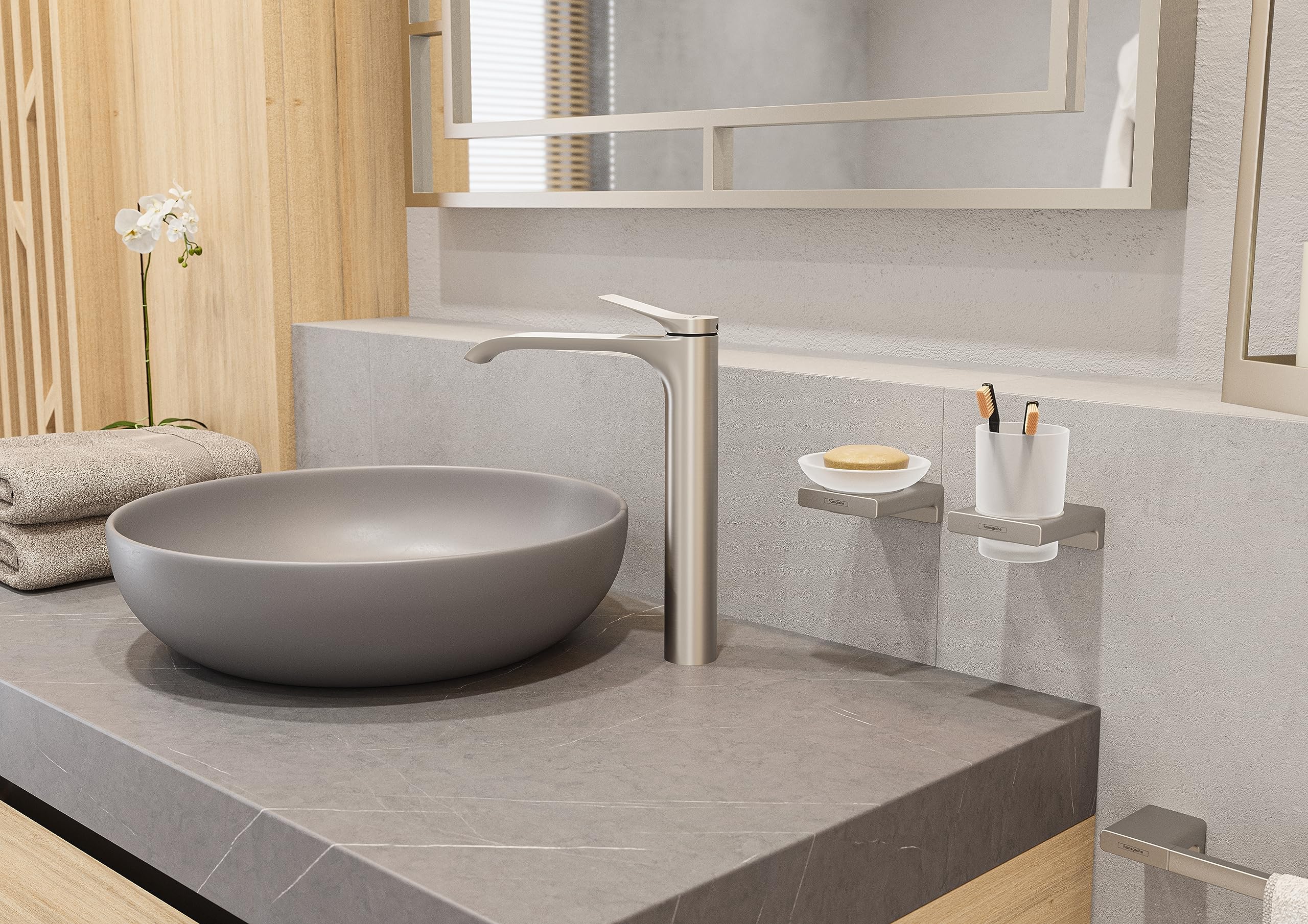 Hansgrohe Addstoris 6-Inch Corner Basket In Brushed Nickel, 41741820