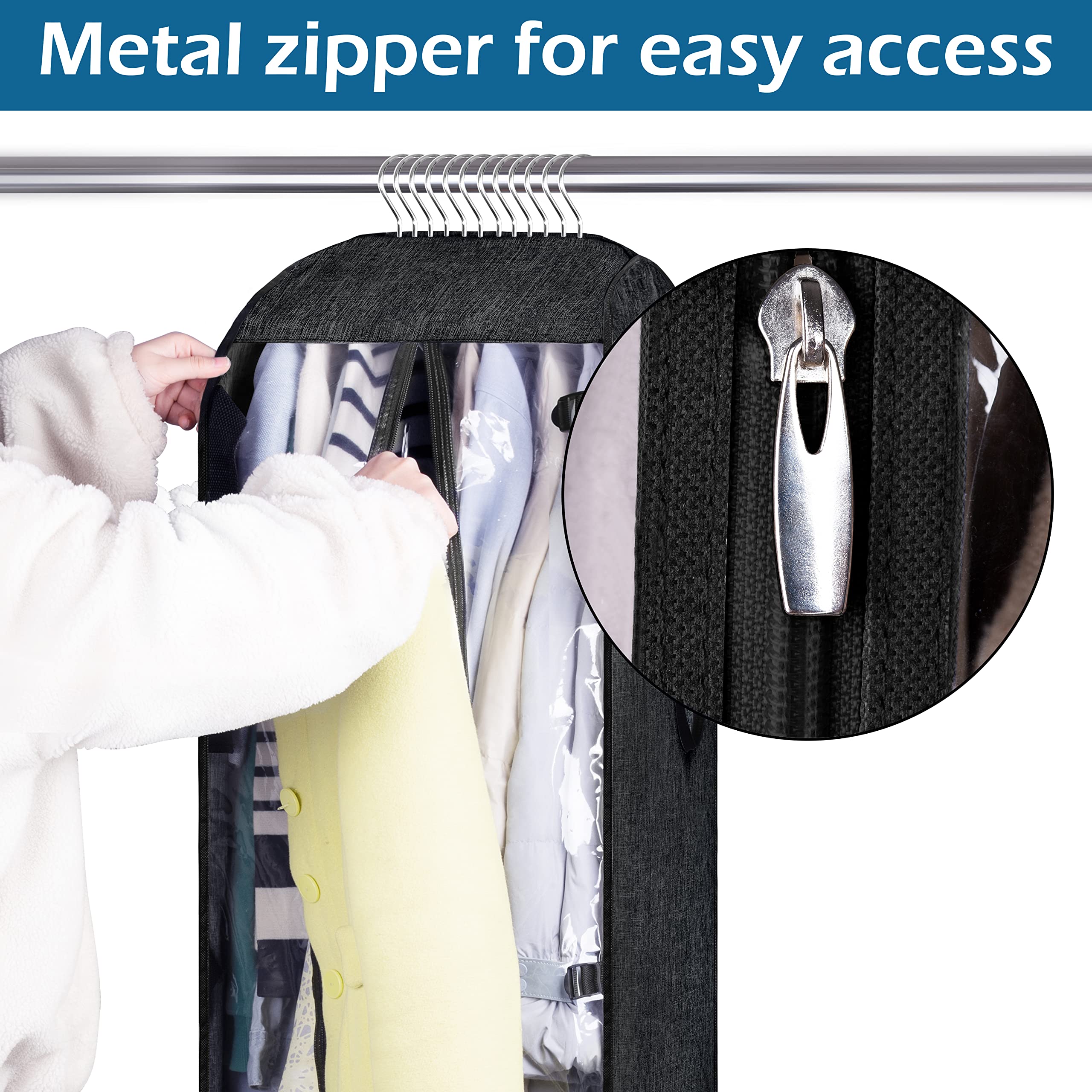 Misslo 40'' Heavy Duty Garment Bags For Travel Moving Bags Sturdy Oxford Fabric Suit Bags For Closet Storage Men Suit Covers Han
