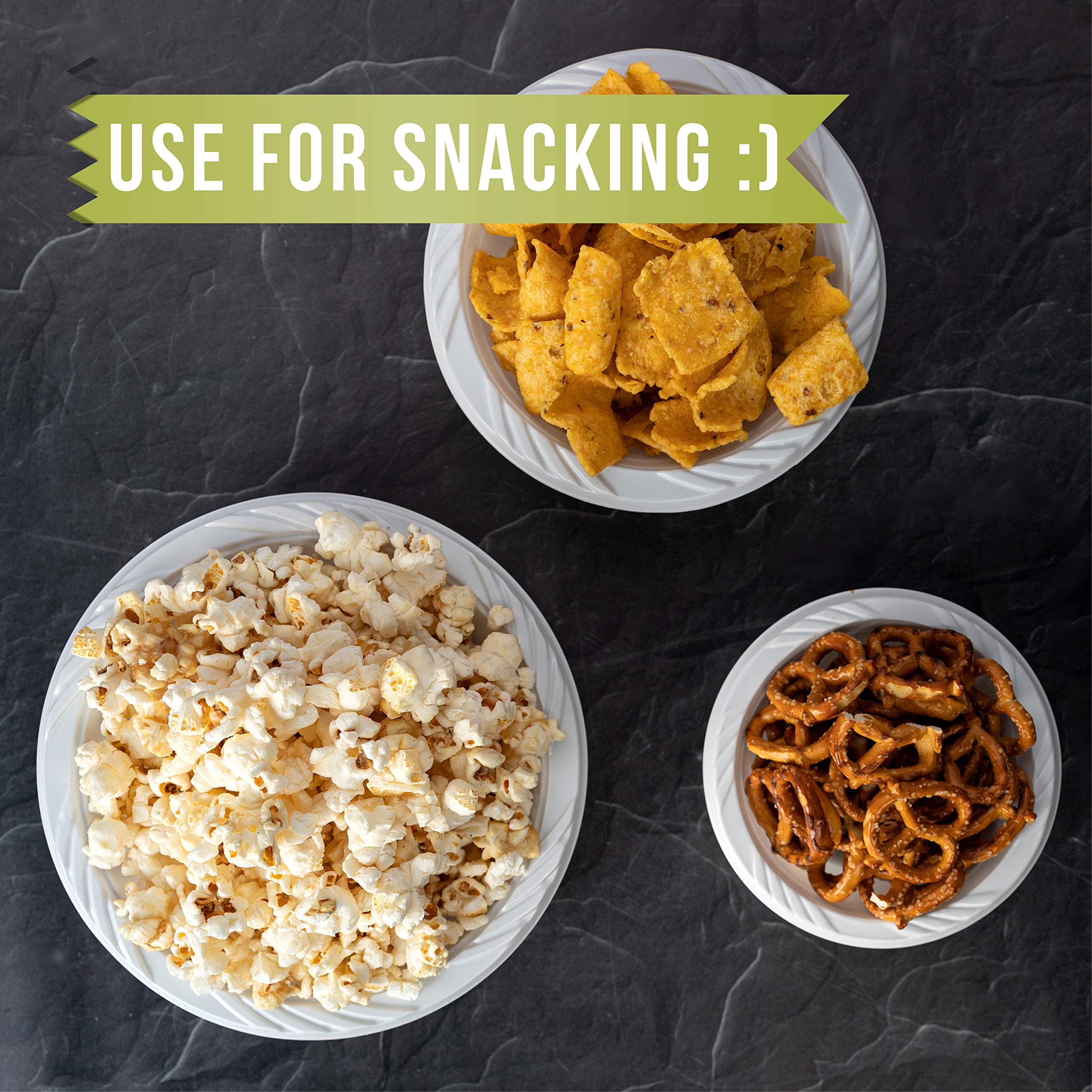 Plasticpro 100 Count Disposable 5 Ounce White Plastic Dessert Bowls