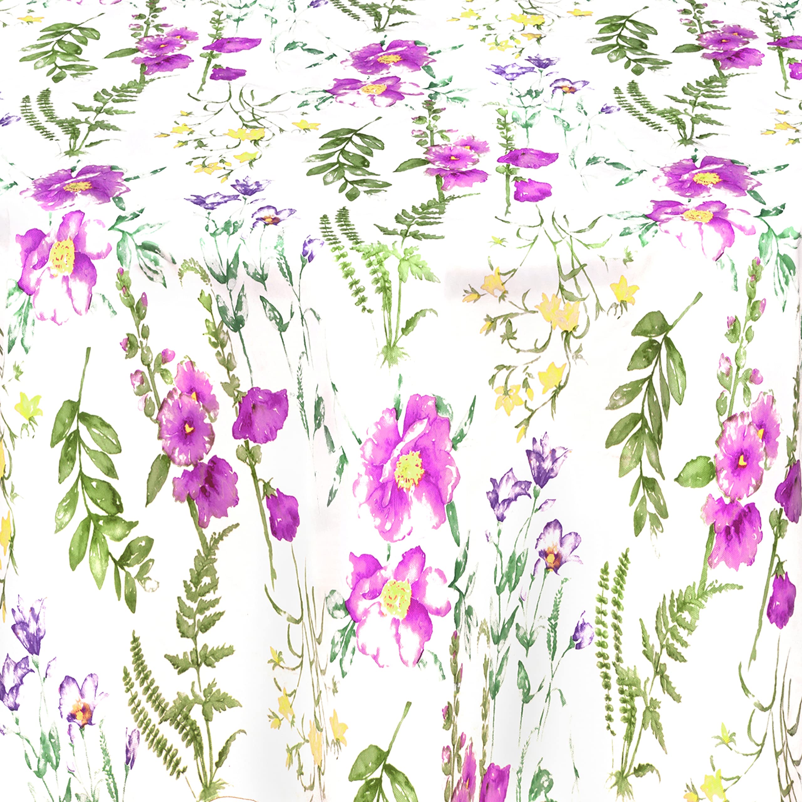 Newbridge Wildflower Fields Floral Vinyl Flannel Backed Tablecloth  Wild Flowers Easy Care Vinyl Tablecloth with Flannel Backing  52 Inch x 52 Inch Square