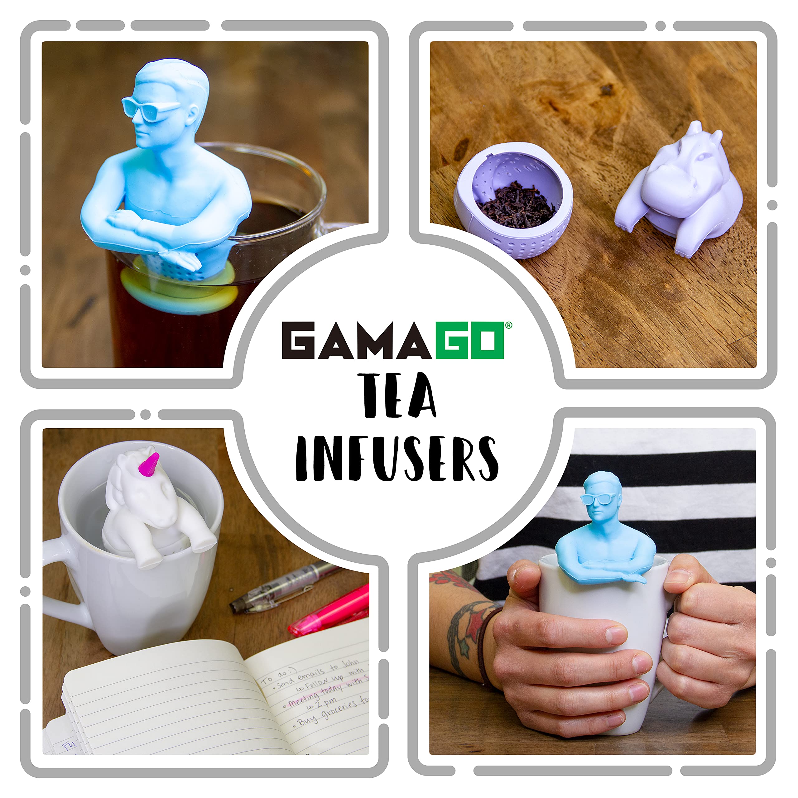 Gamago Tea Man Tea Infuser - 100% Silicone Non-Toxic Reusable Loose Tea Steeper - Cute And Funny Gift Tea Leaf Strainer - Tea Di