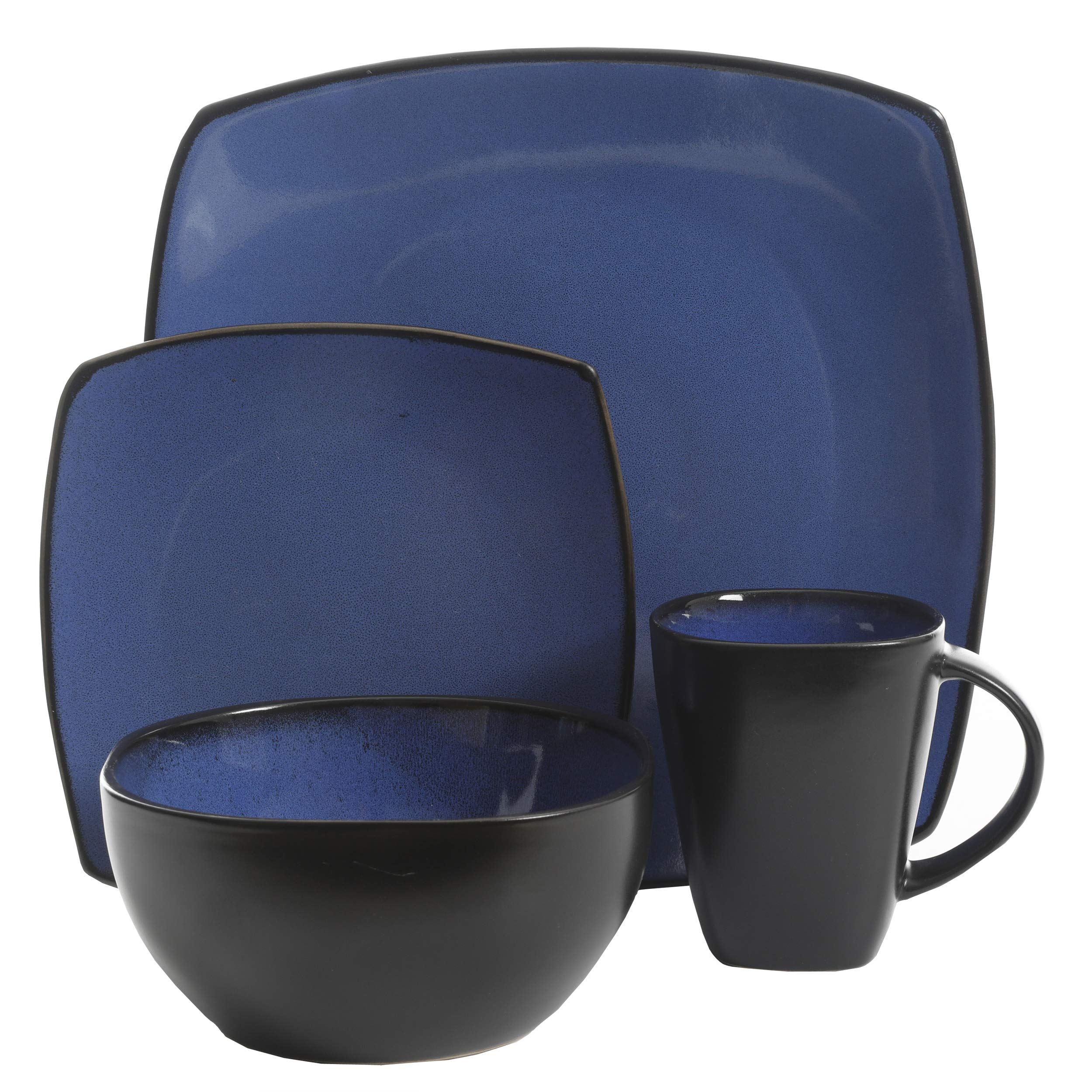 Gibson Soho Lounge Dinnerware set, Square, Blue