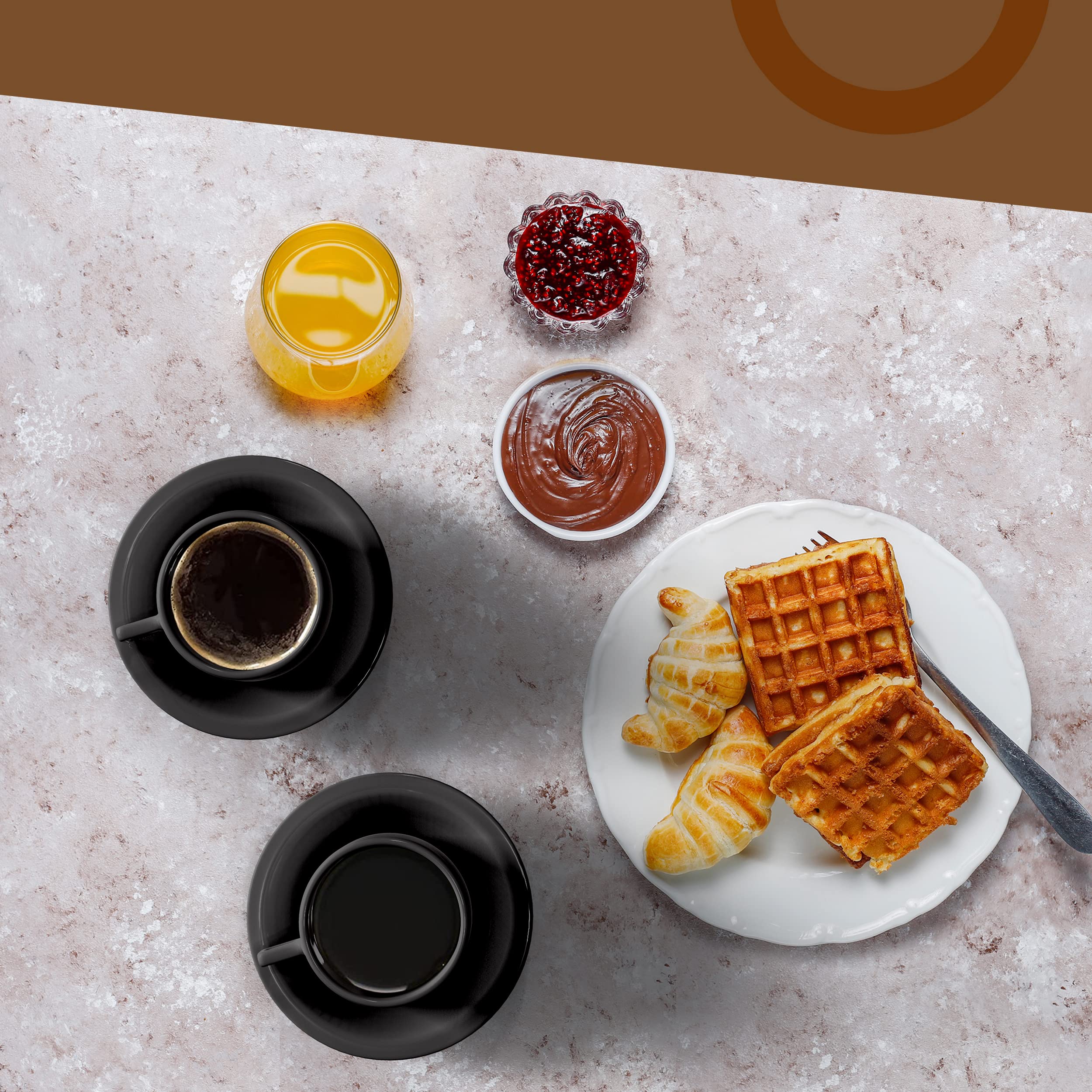 Houseables Espresso Cup Set, Espresso Cups Stackable, Expresso Cups, 19 Pieces, Black, Espresso Coffee Cups, Espresso Set, Demit