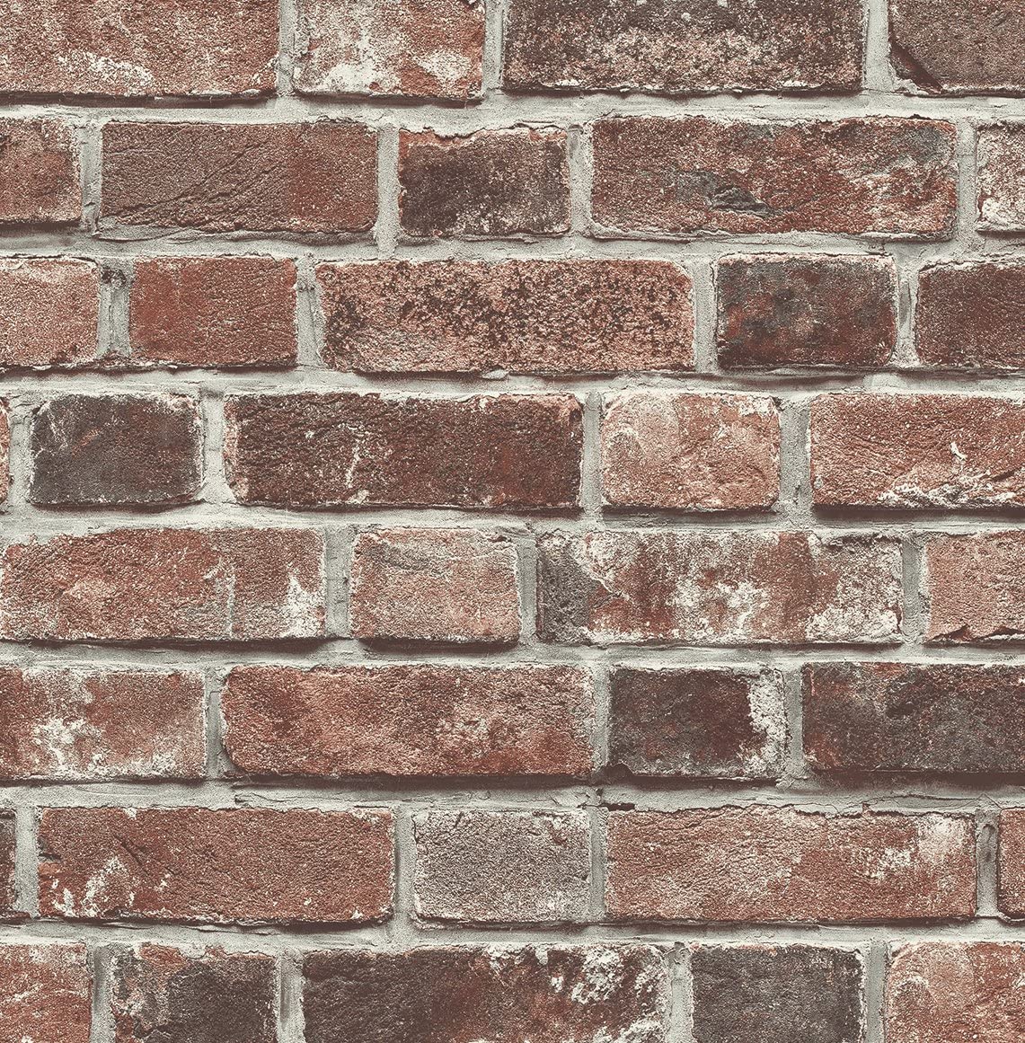 Seabrook Designs 56 sq. ft. Red and Charcoal Faux Brick Prepasted Paper Wallpaper Roll PR11501