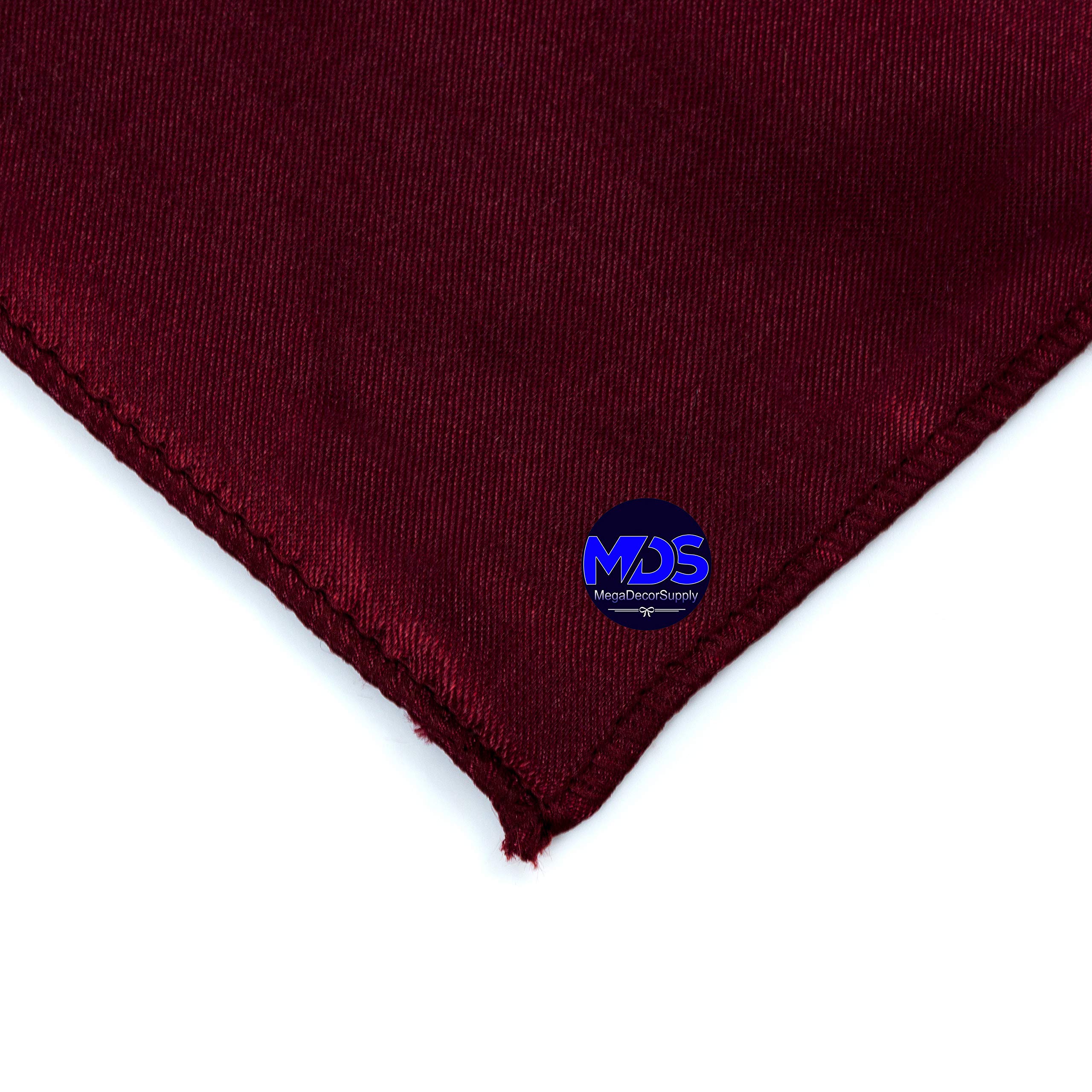 Mds Pack Of 25 Wedding Satin 12''X 12'' Square Dinner Napkin Or Handkerchief For Wedding Banquet Decoration - Burgundy