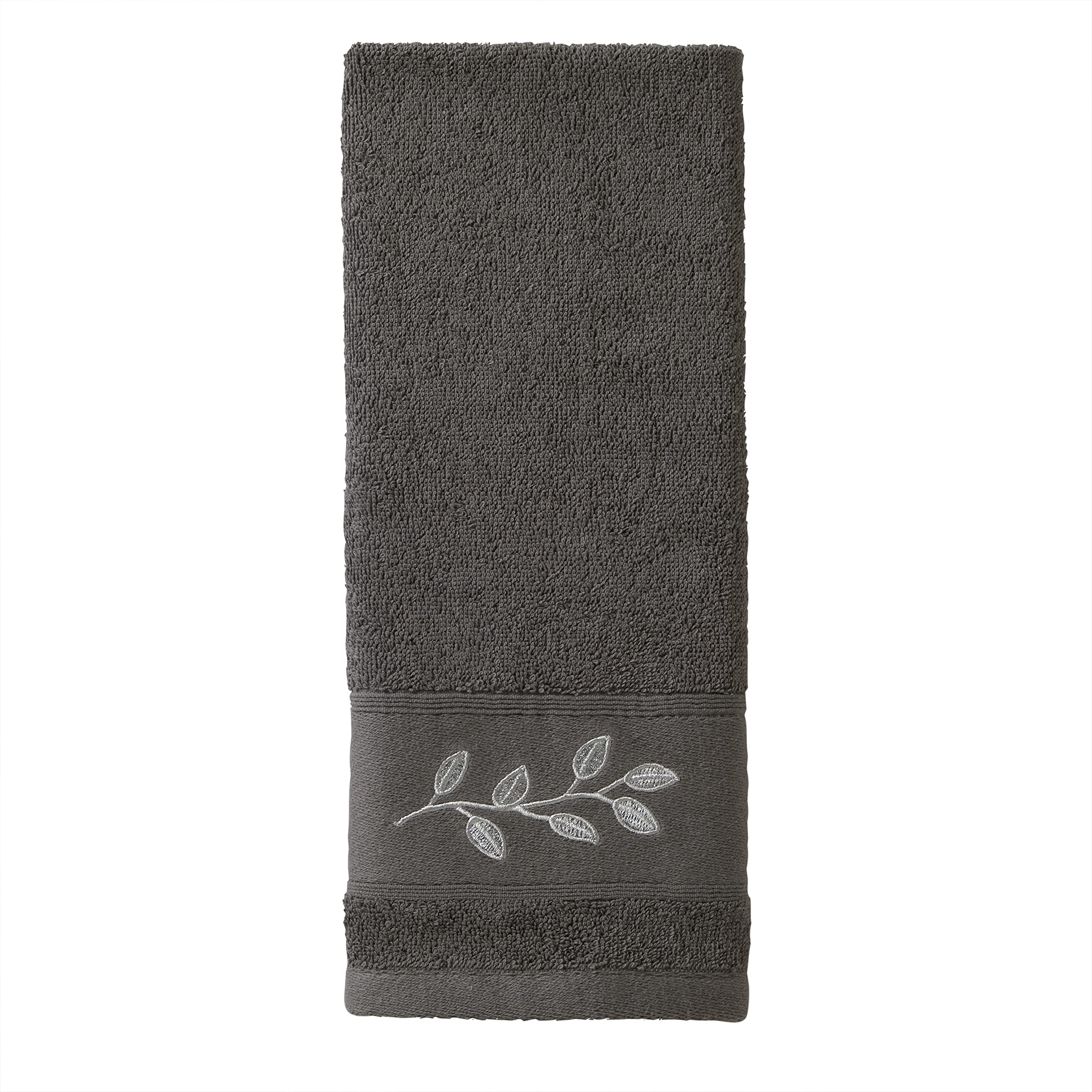Skl Home By Saturday Night Ltd Shadow Leaves Hand Towel, Silver Small