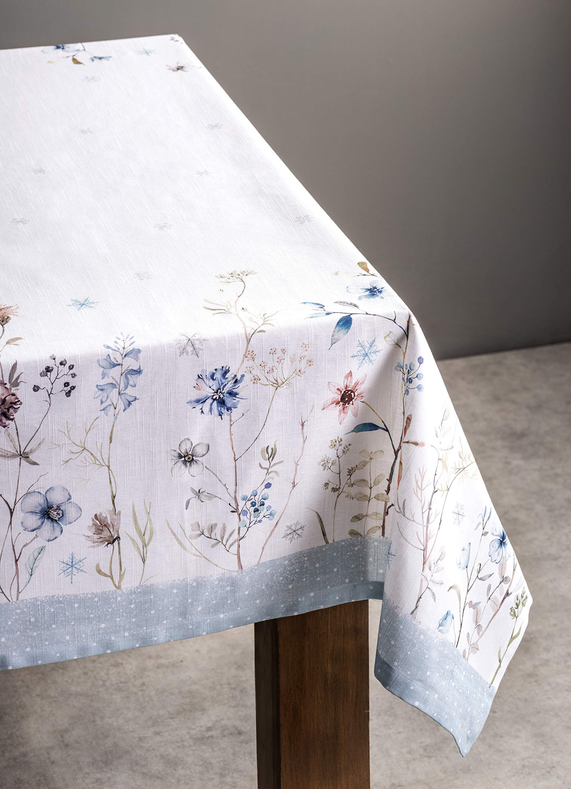 Maison D' Hermine Tablecloths 100% Cotton 60''X108'' Decorative Rectangle Tablecloth Washable Table Cover, Holiday Dinner, Weddi