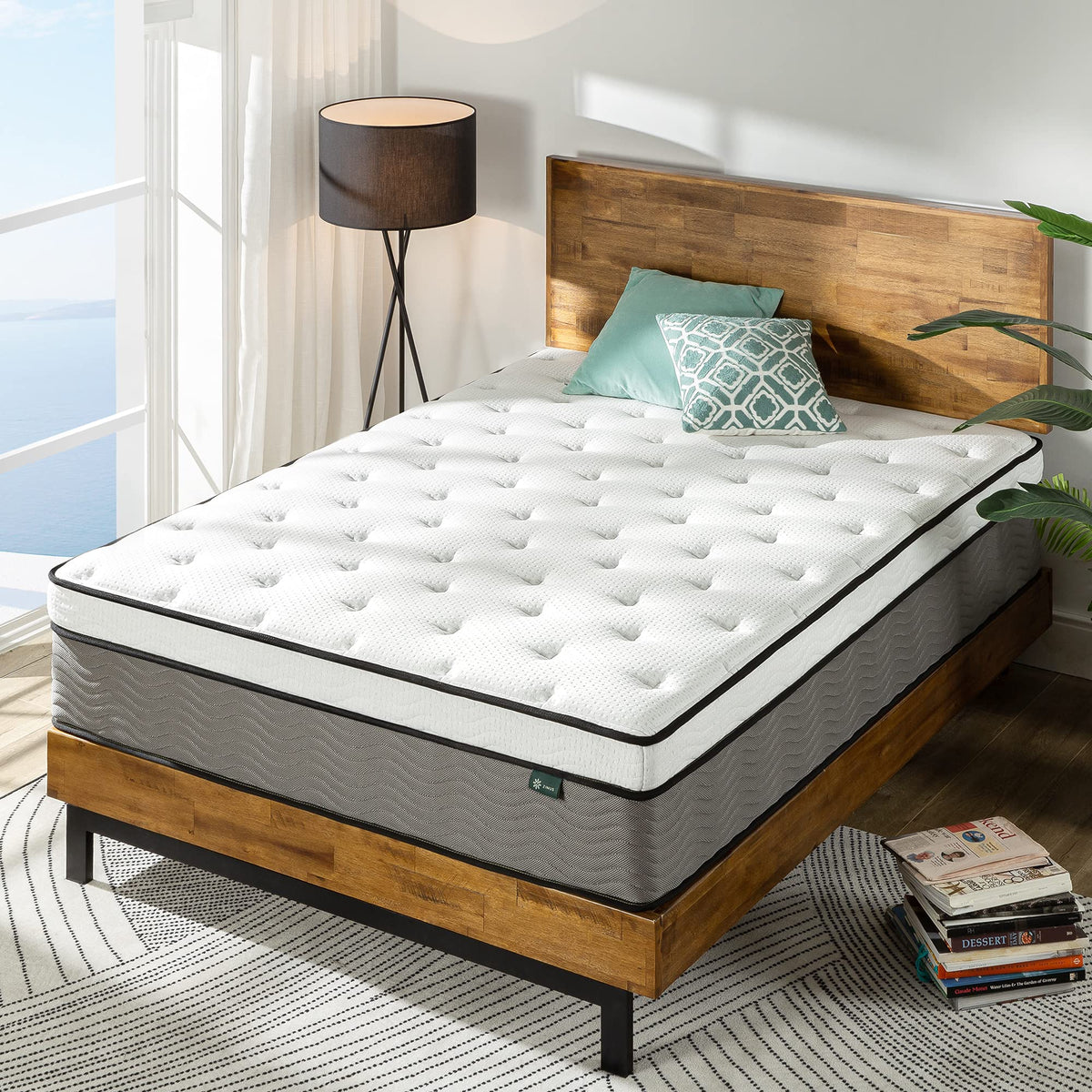 Zinus 14 Inch Support Plus Pocket Spring Hybrid Mattress, Queen, Strong Coils For Durable Support, Pocket Innersprings For Motio