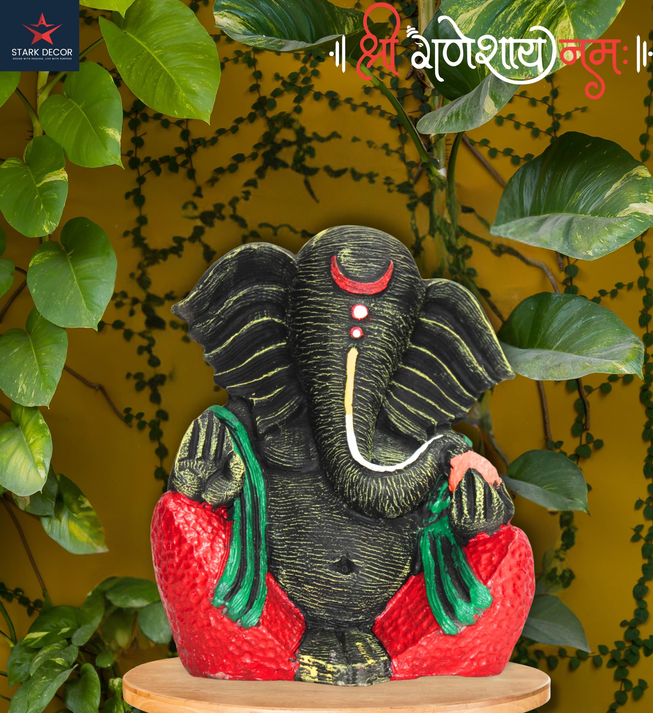 Stark Dcor Majestic Ganesh Adornment Standganpati Idol For Home Decor Puja Lord Ganesh Statue Gift For Office Desk Puja Room Fig