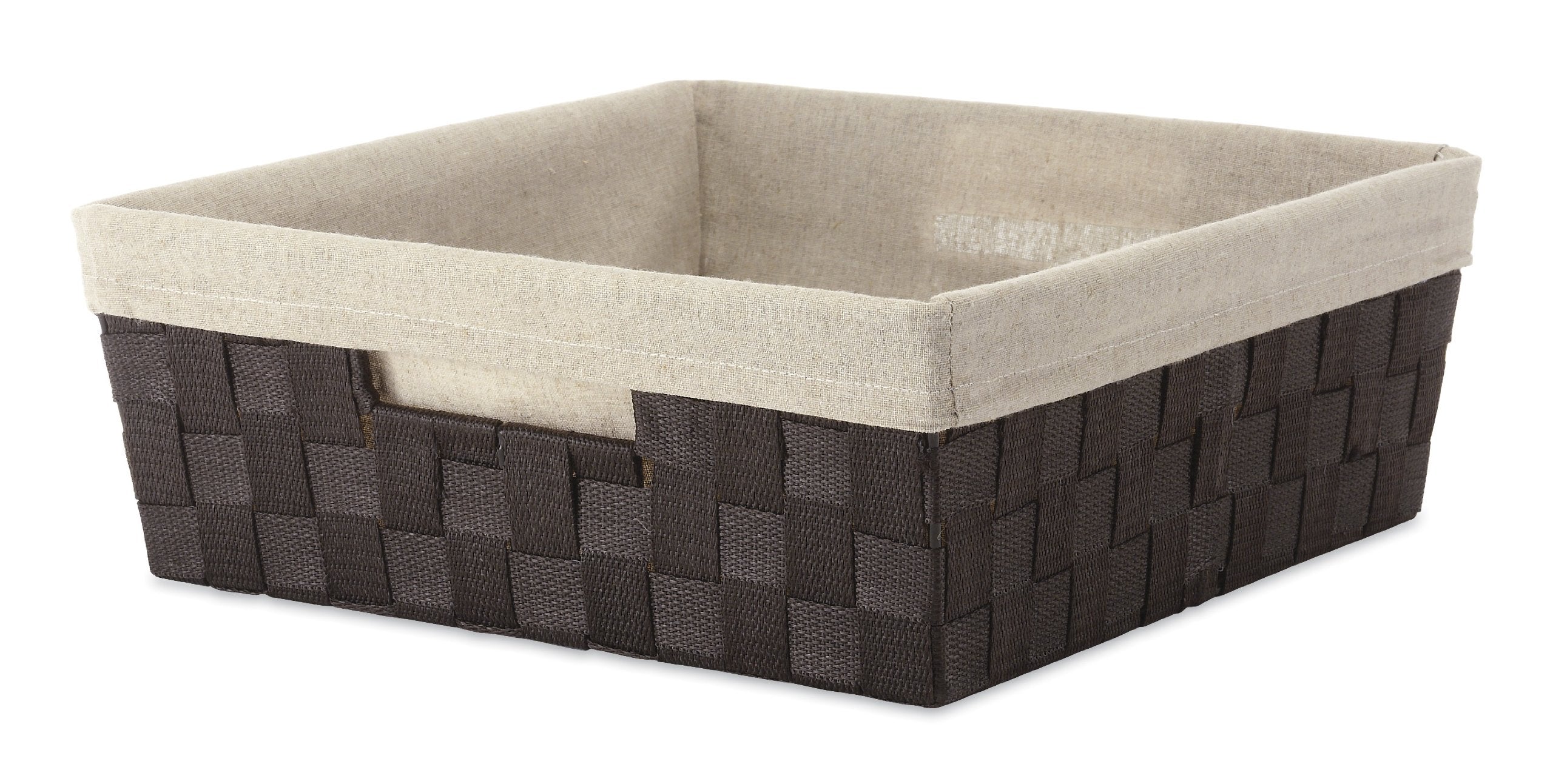 Whitmor Woven Strap Liner Shelf Tote, Espresso