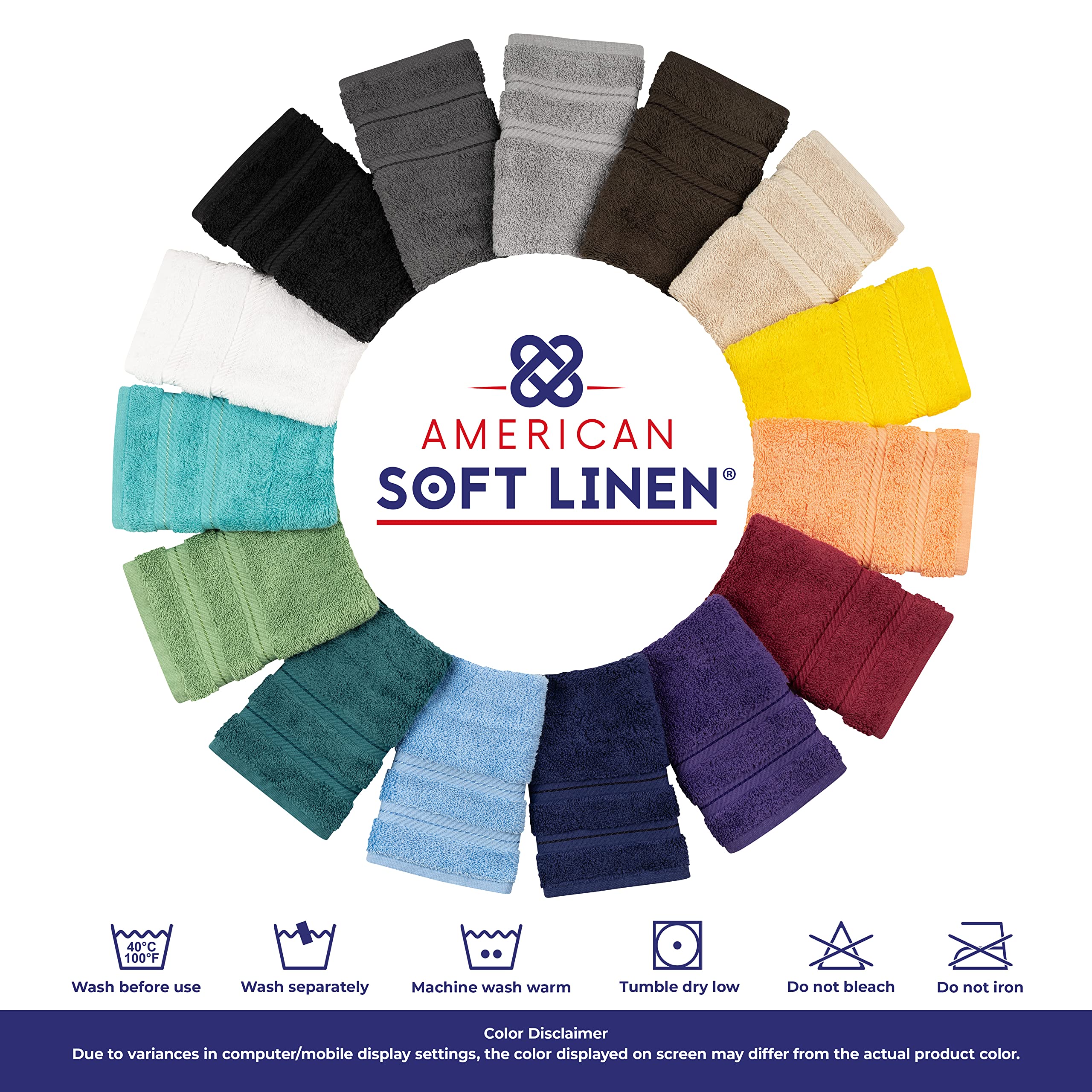 American Soft Linen Luxury 3 Piece Towel Sets  1 Bath Towel 1 Hand Towel 1 Washcloth  100% Turkish Cotton Towels for Bathroom  Purple Towel Set