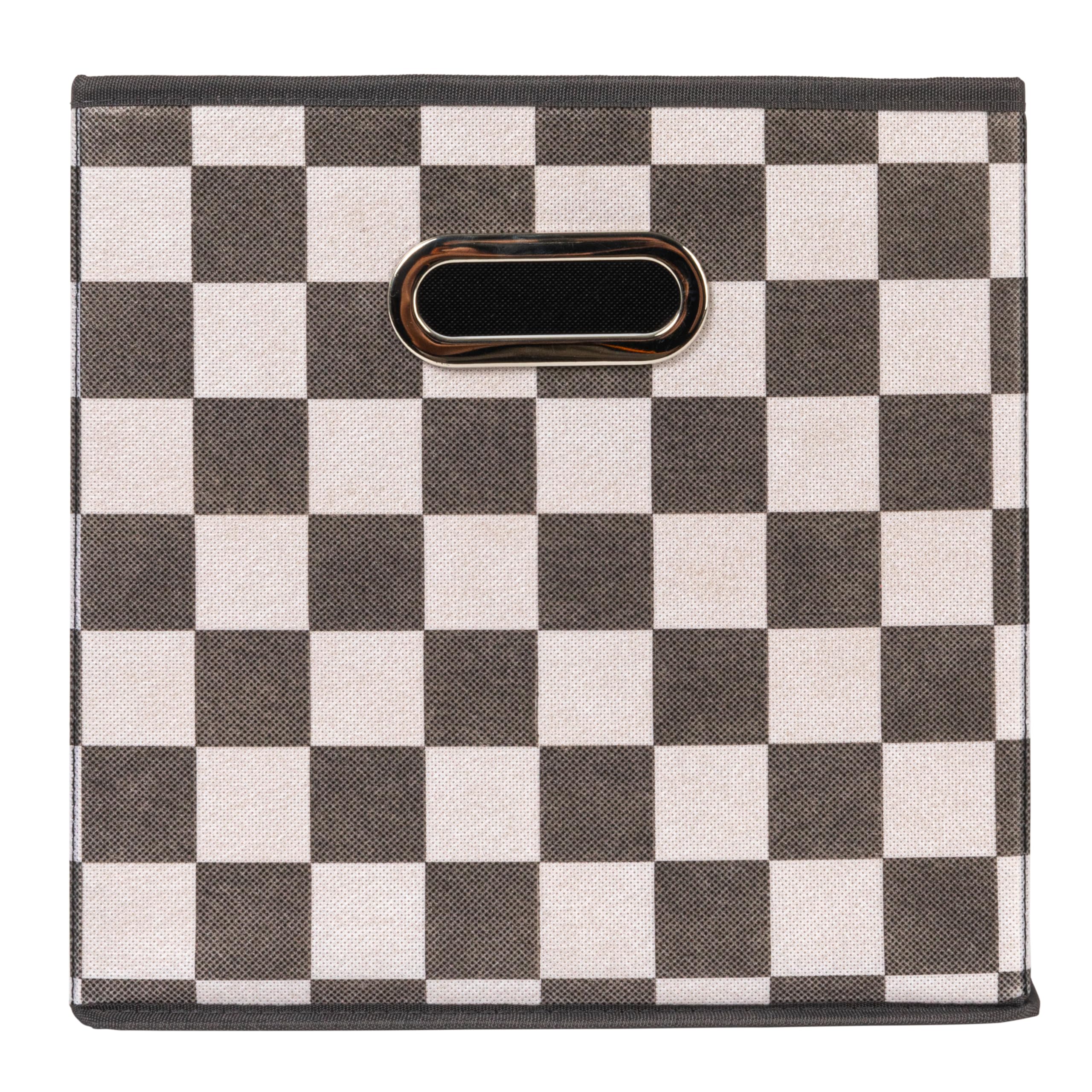 Household Essentials Square Storage Bin, Checkerboard White And Black