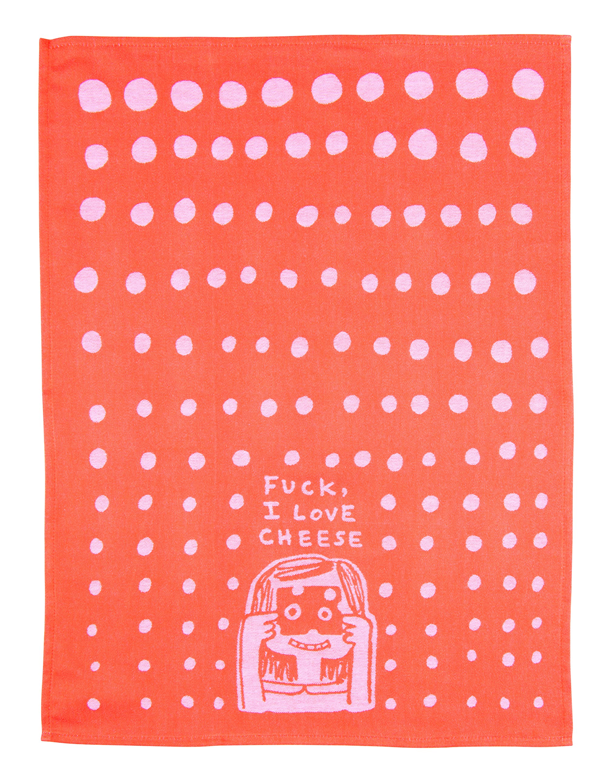 Blue Q Woven Novelty Dish Towel, 100% Cotton, Soft, Super-Absorbent (Fuck, I Love Cheese)