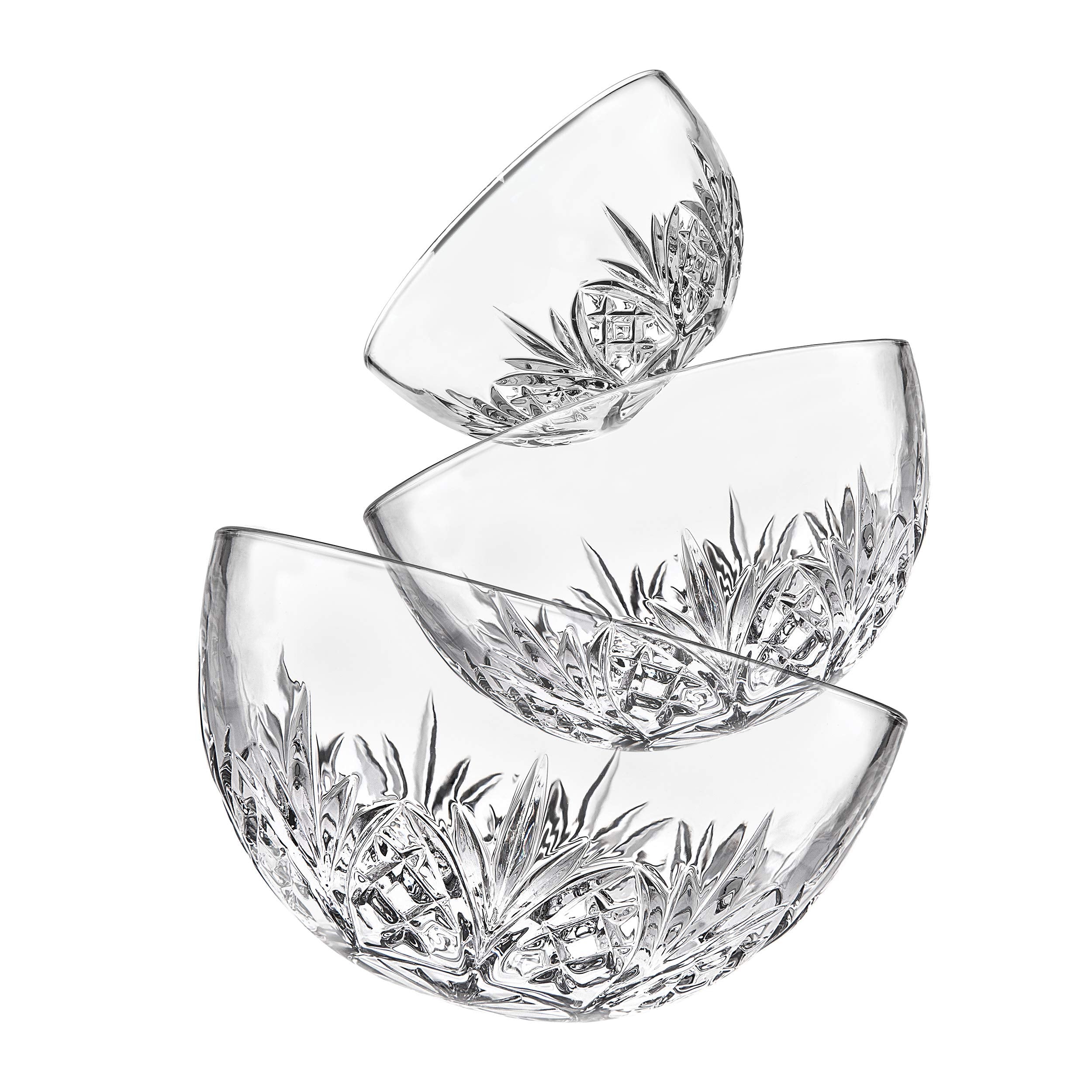 Godinger Glass Nesting Bowls Set, Dish Bowl Set - Dublin Collection, Set Of 3