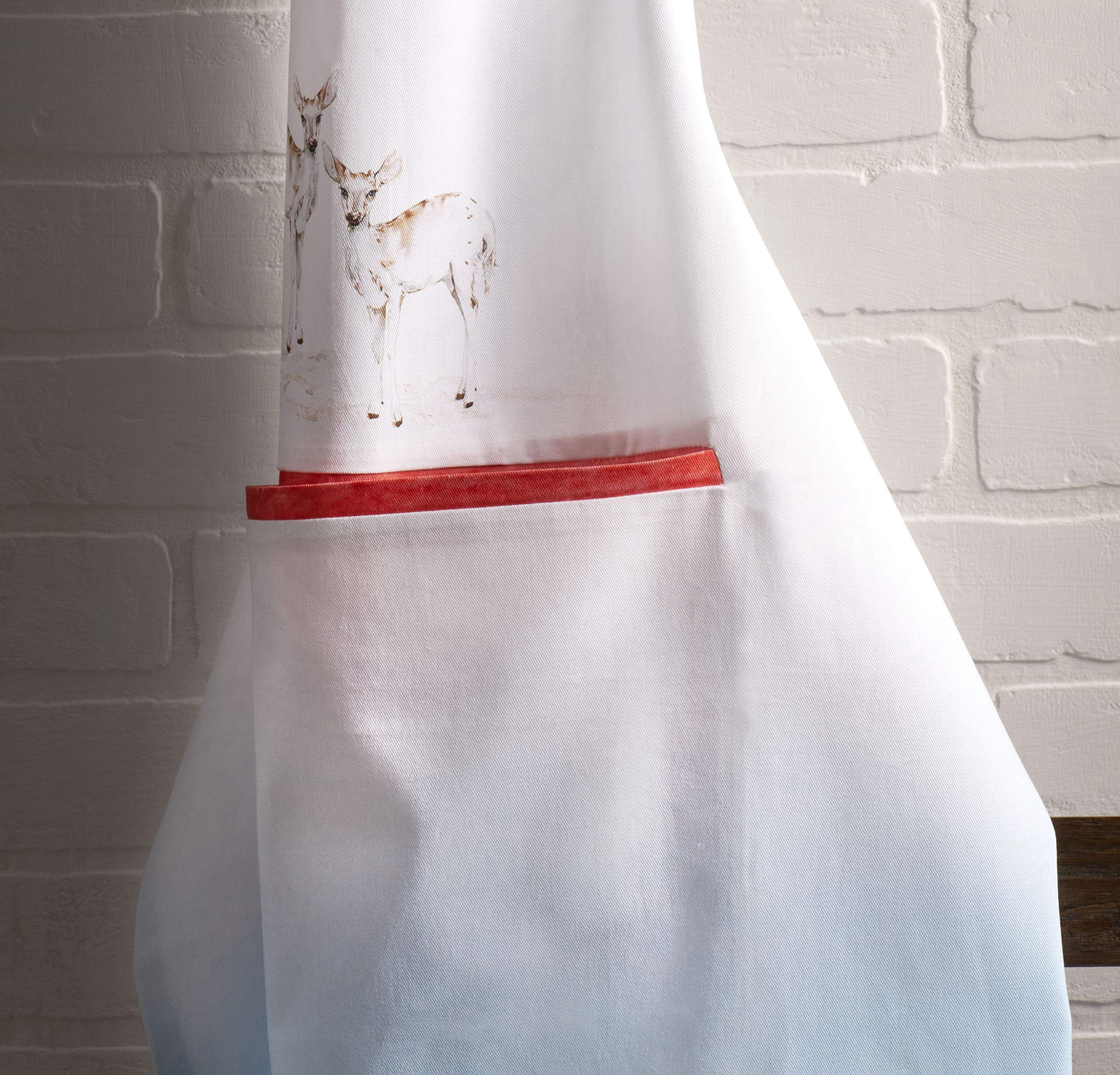 Maison D' Hermine Fairytale Forest 100% Cotton 1 Piece Kitchen Apron With An Adjustable Neck & Hidden Centre Pocket With Long Ti