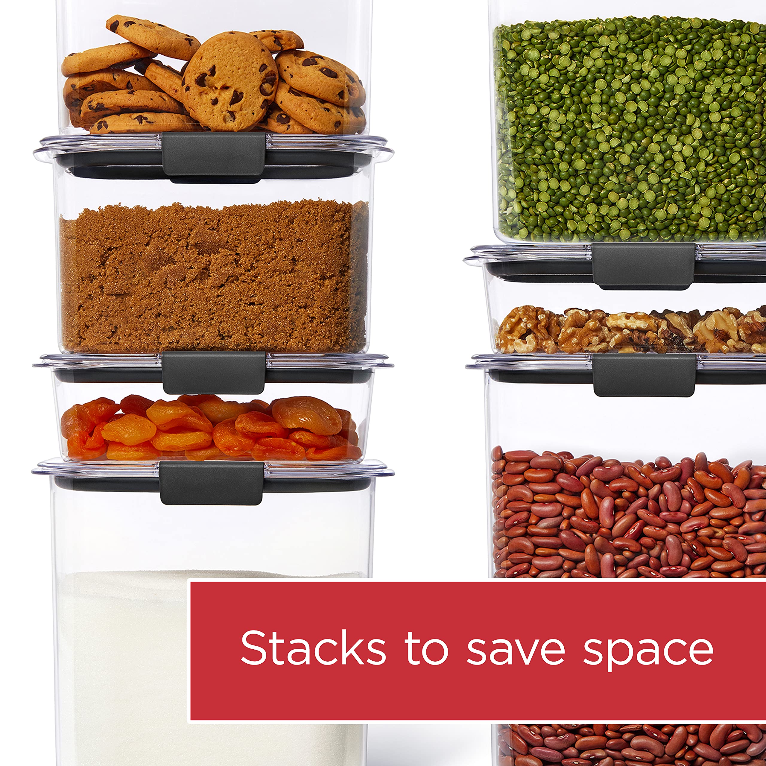 Rubbermaid Brilliance Airtight Food Storage Container, 7.8 Cup, BPA-Free, Gray, Leak-Proof, Dishwasher-Safe, Model 1994225