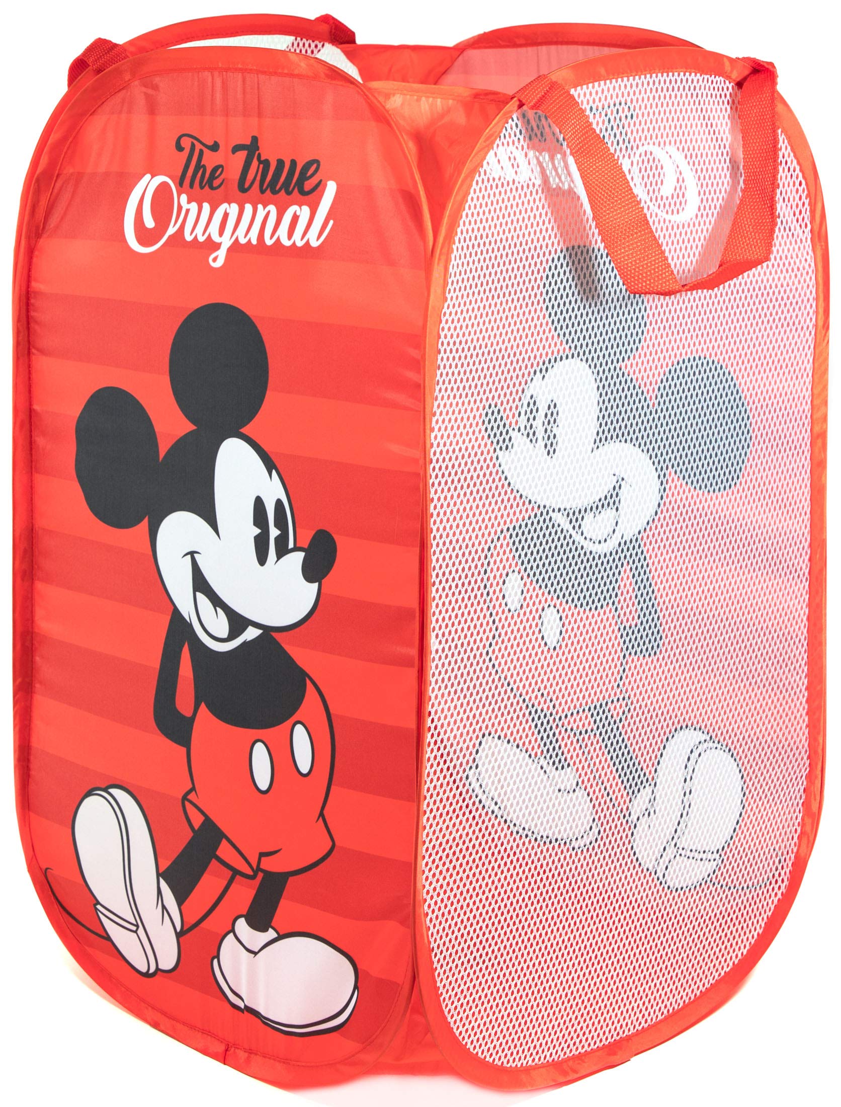 Jay Franco Disney Mickey Mouse Pop Up Hamper - Mesh Laundry Basket/Bag with Durable Handles (Official Disney Product)