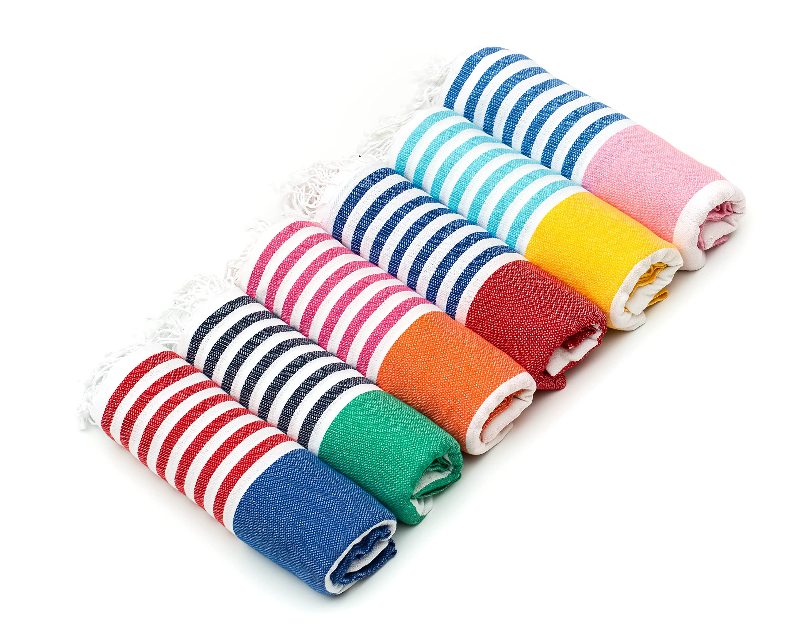 HAVLULAND Set of 6 Beach Towels 100% Turkish Cotton Soft Beach Towel Super Absorbent XL Bath Towels Oversized 71x39 Inch Sandproof Beach Blanket Extra Large Pool Towels