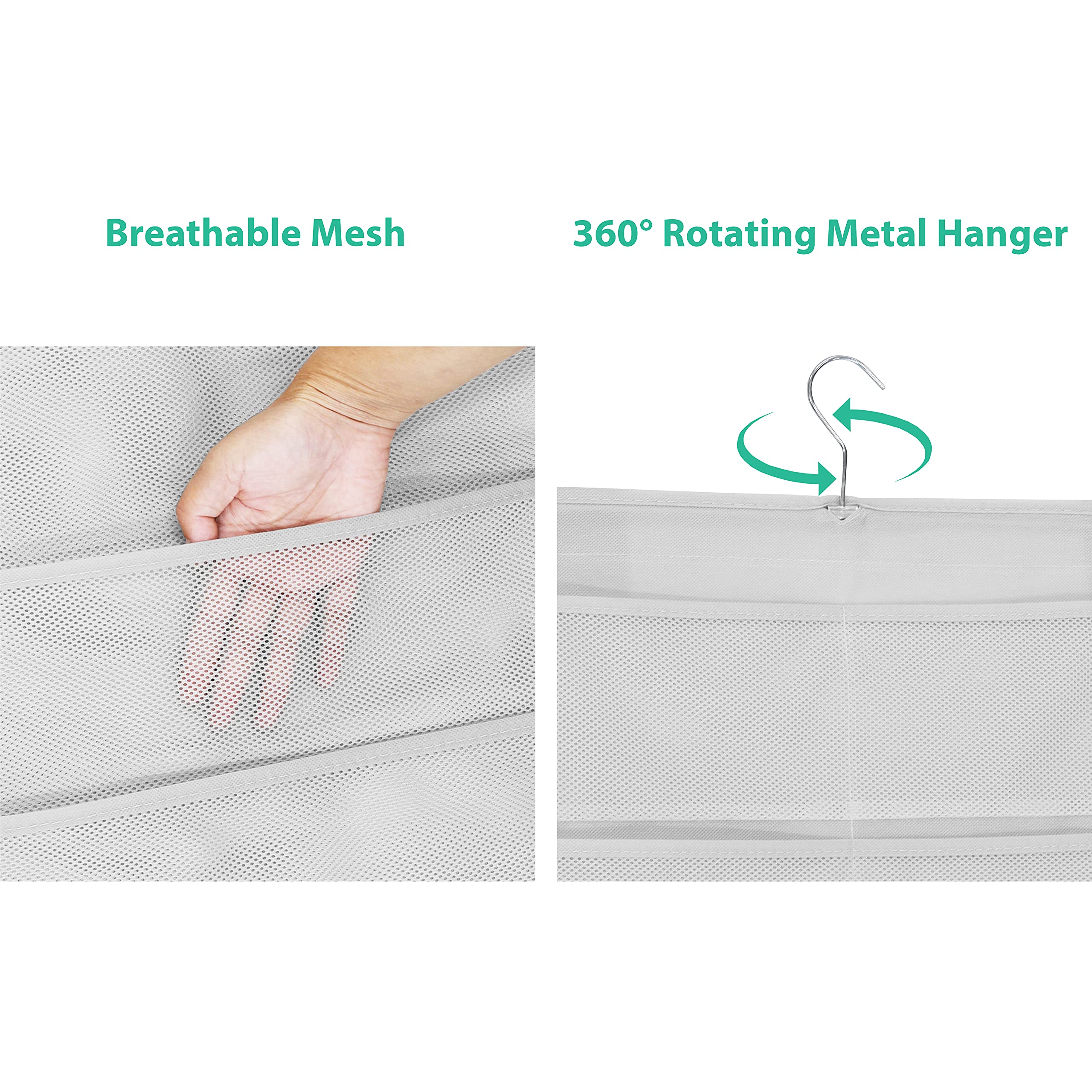 Simple Houseware 24-Pocket Double-Sided Hanging Closet Underwear Organizer, Grey - Pack Of 1