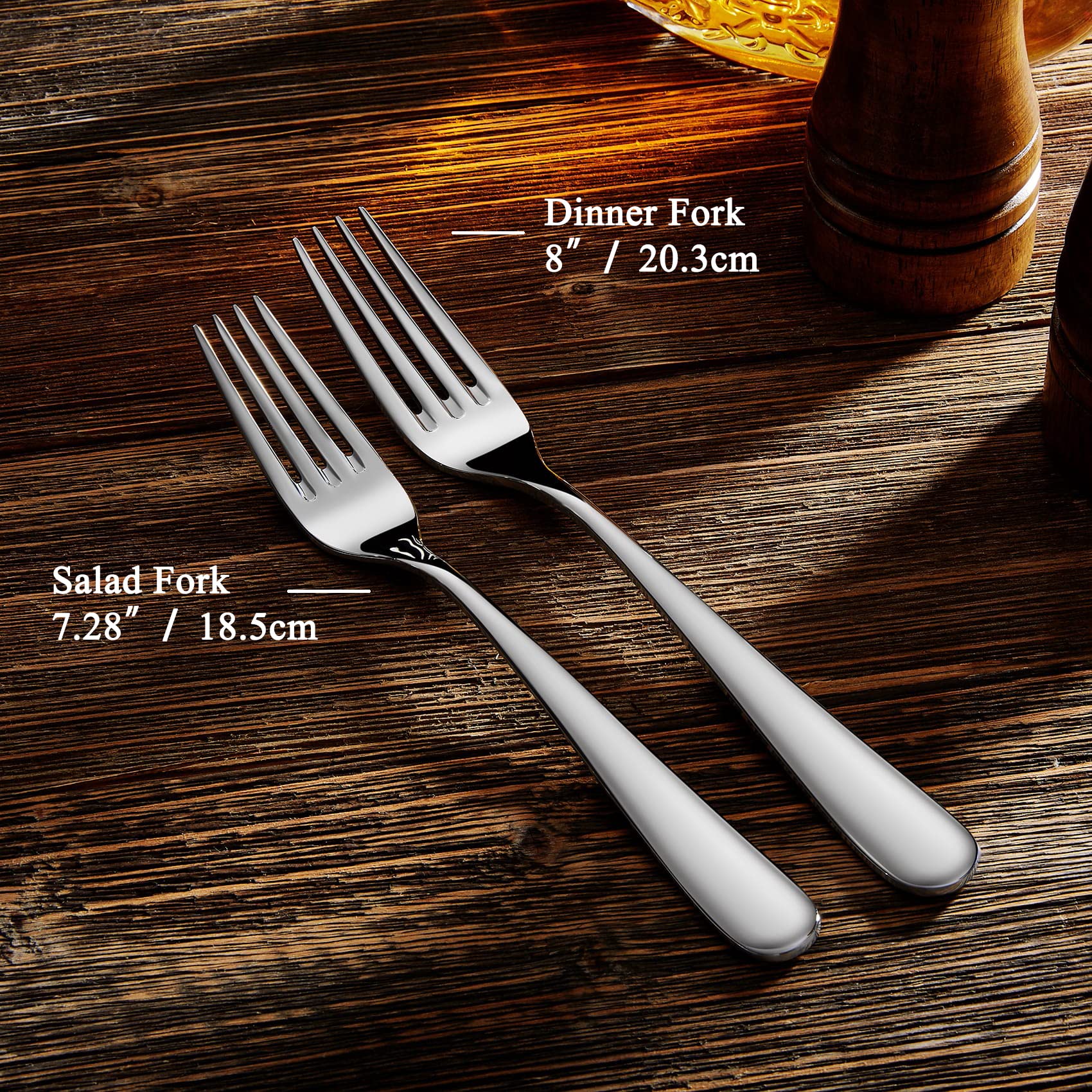 Keawell Premium Louise Forks, Set Of 4, 18/10 Stainless Steel, Forks Silverware With Round Edge, Exceptional Mirror Finish, Dish